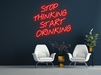 Stop Thinking Star Drinking Neon Signs Decor Business