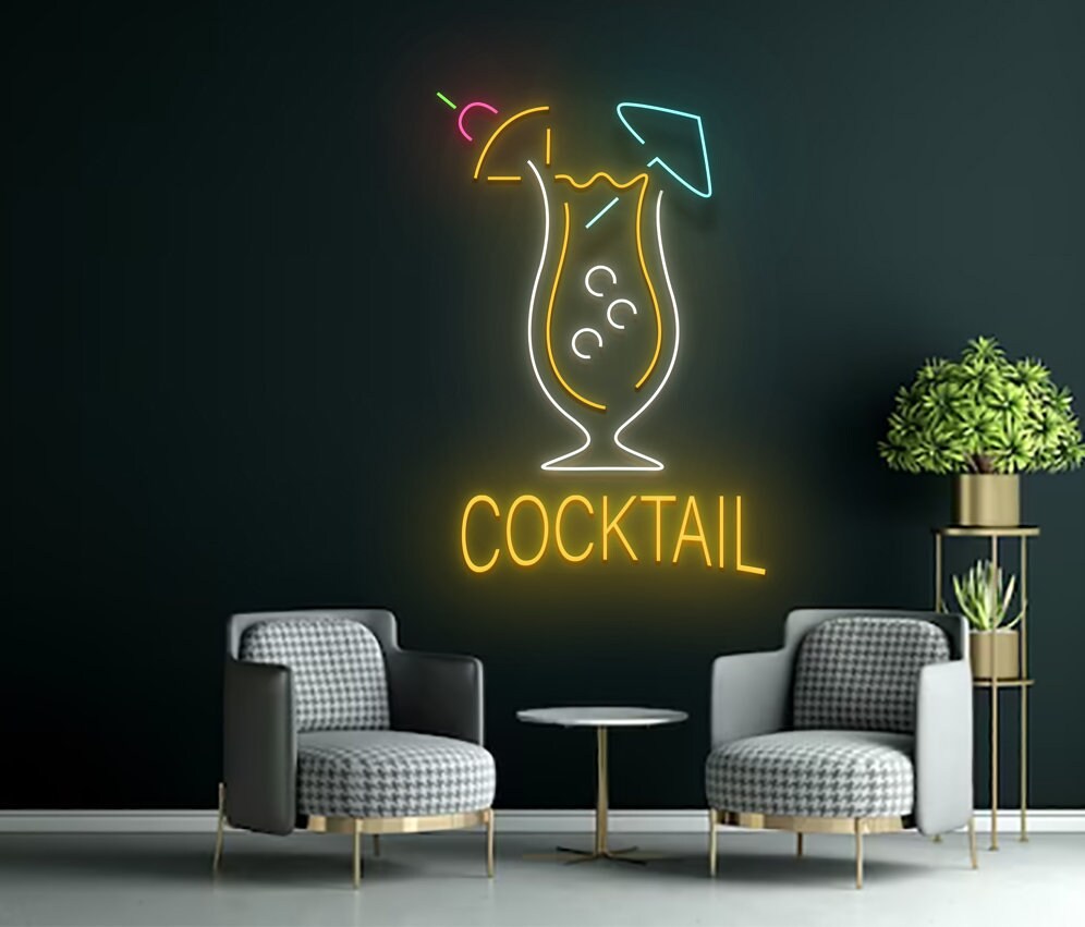 Cocktails Bar Neon Signs Wall Signage