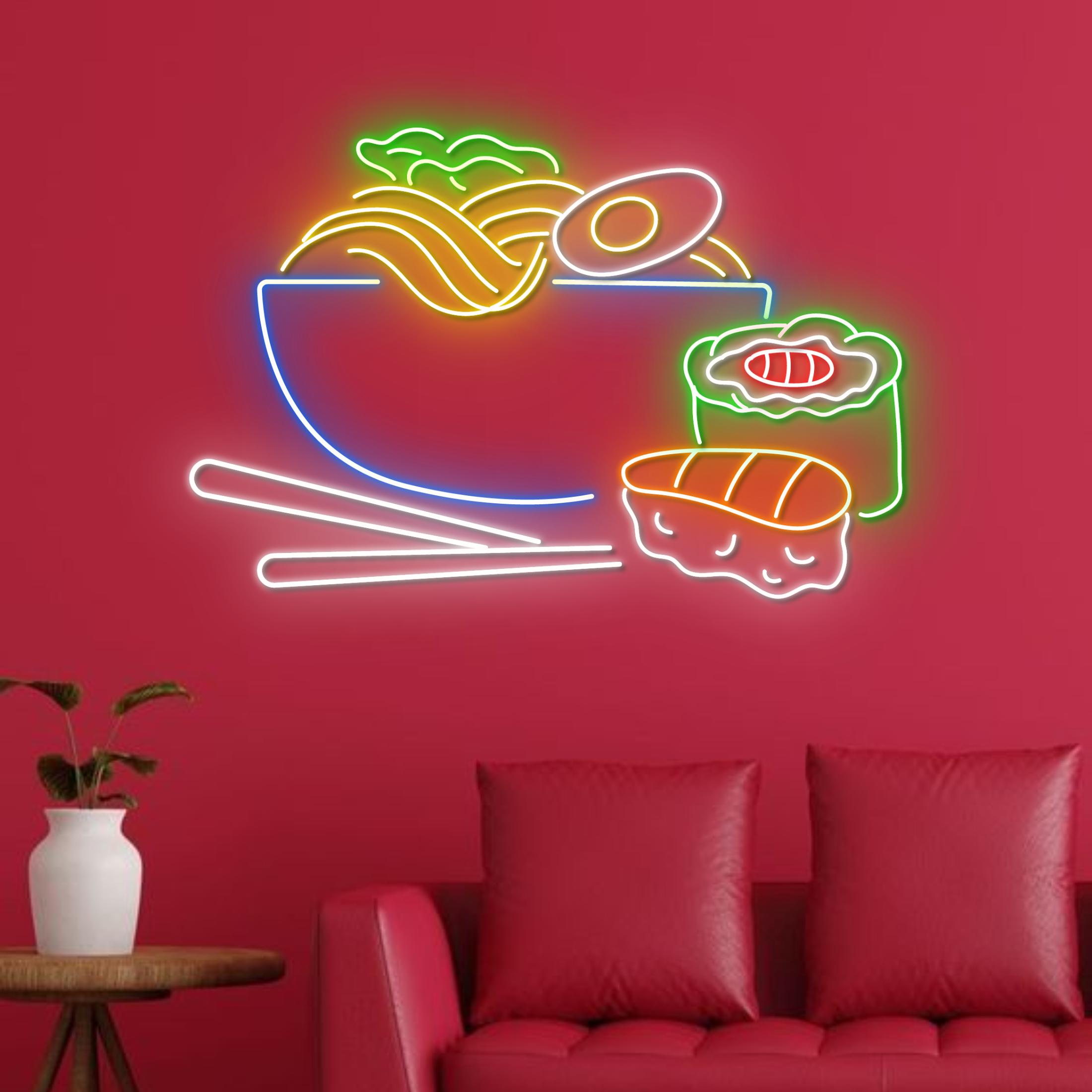 Ramen Sushi Neon Sign Japanese Restaurant Lights Decor