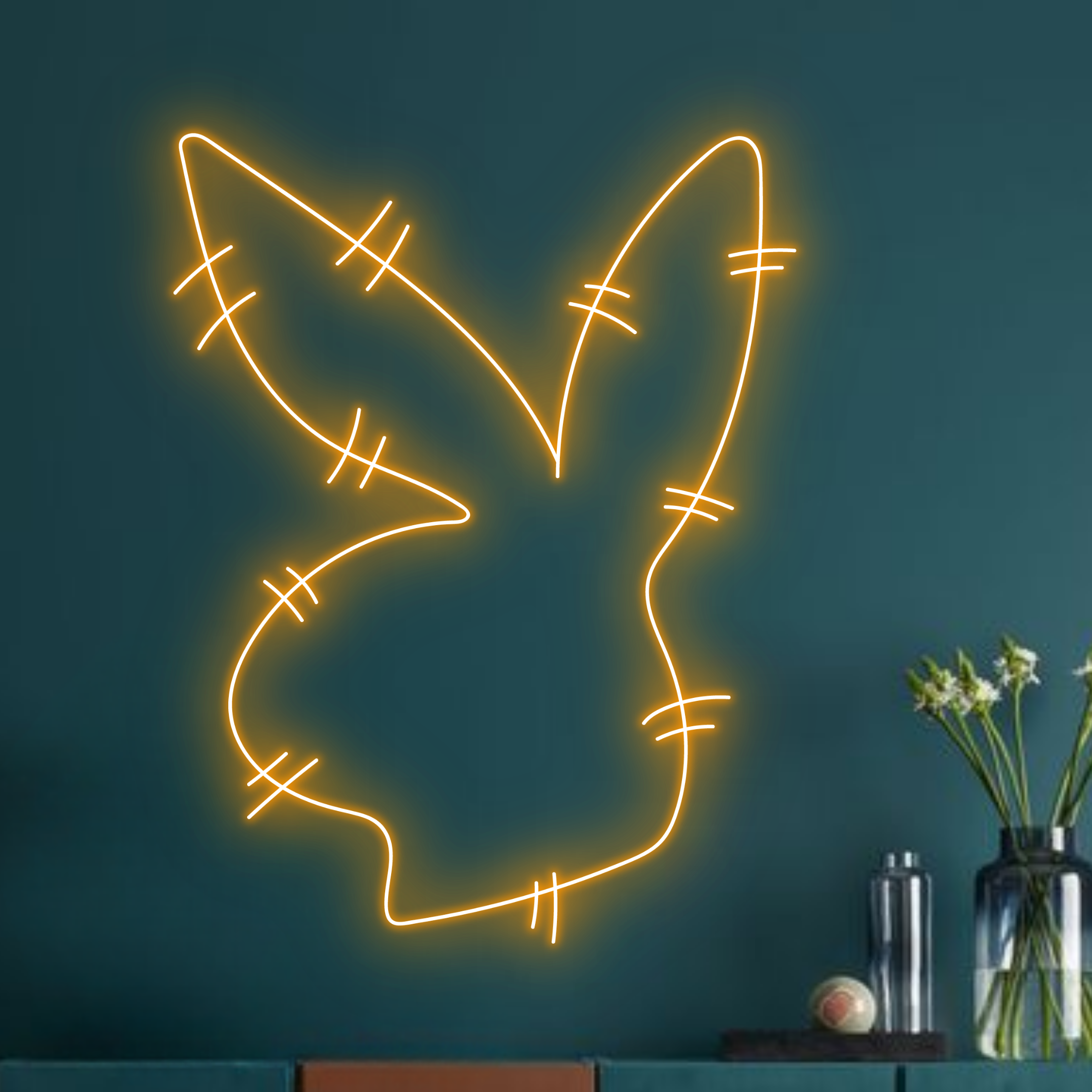 Rabbit Play Boy Neon Sign Animal Wall Decor