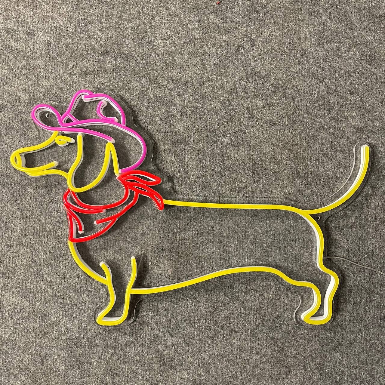 Sausage Dog Cowboy Neon Sign Pet Lover Led Light