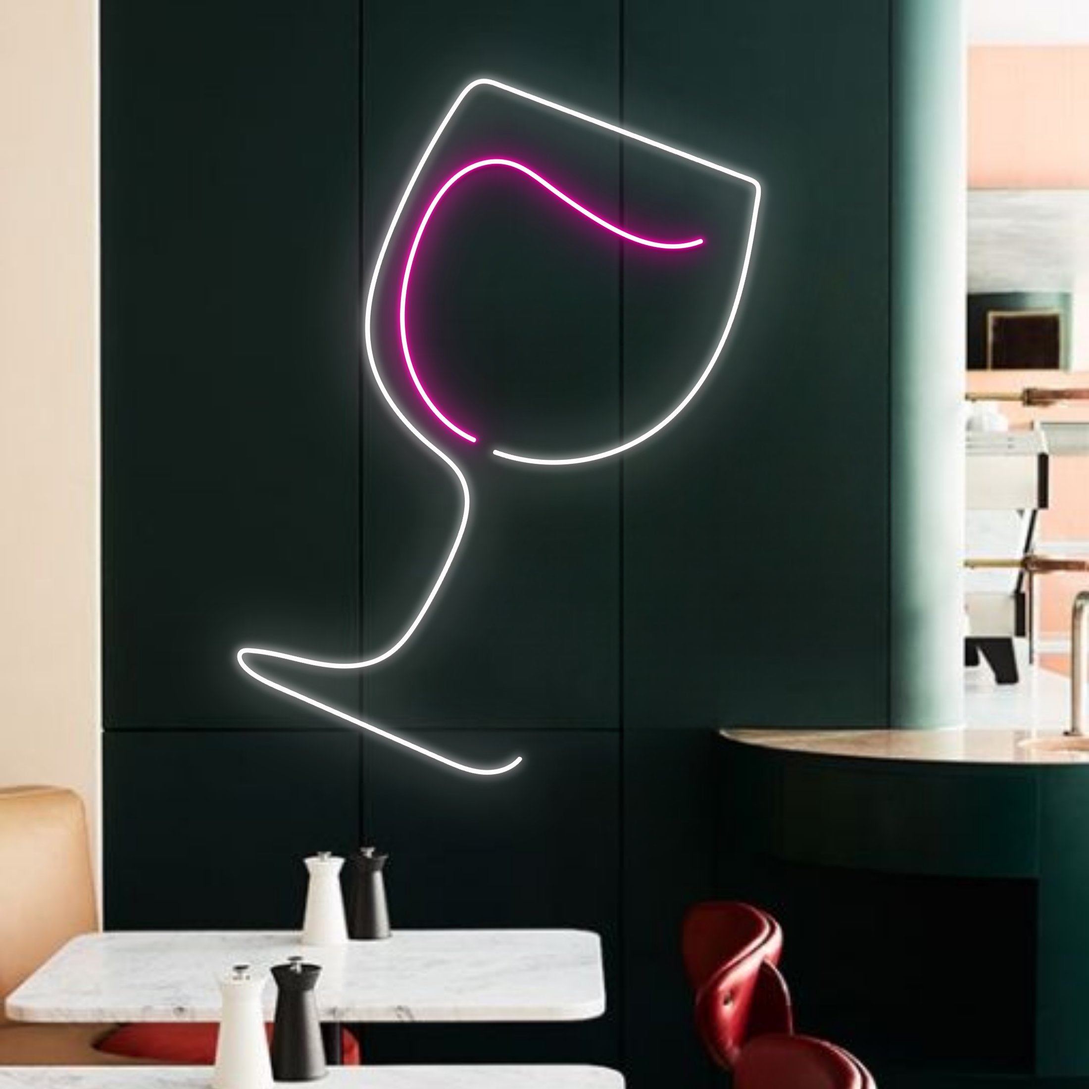 Champagne Glass Neon Signs Bar Pub Decor