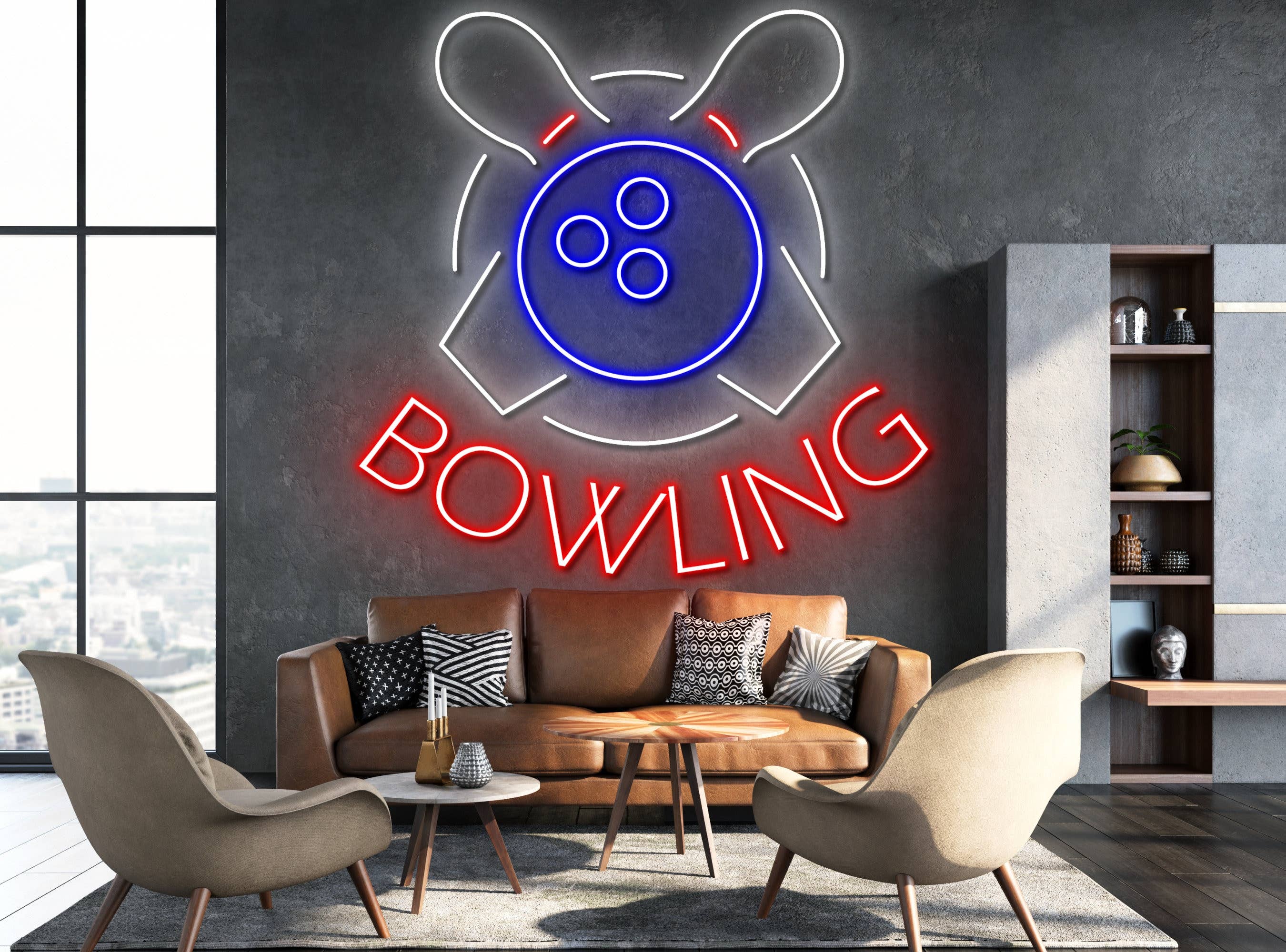 Bowling Ball Neon Sign Bowling Wall Decor