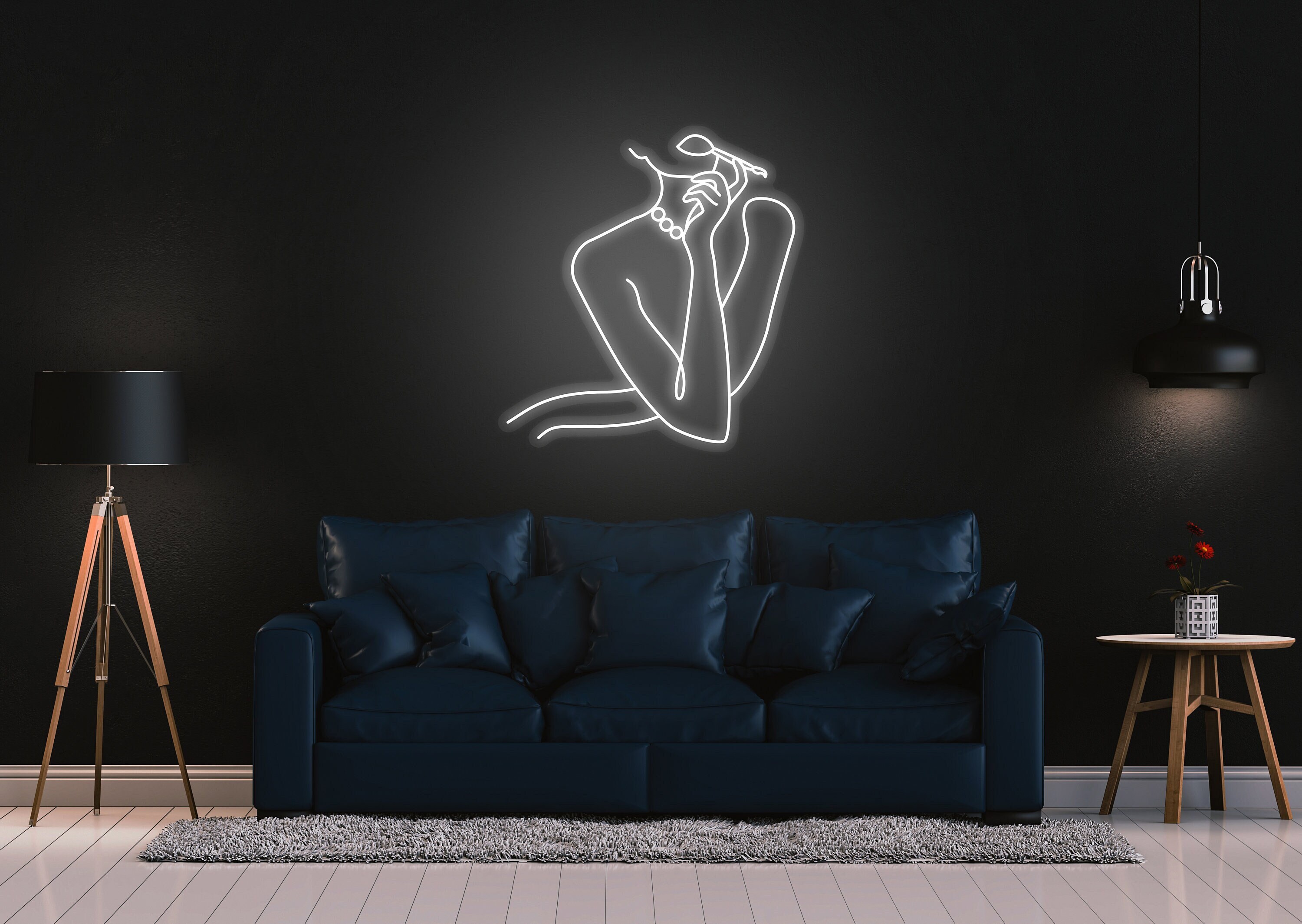 Woman Smoking Neon Sign Bedroom Decor
