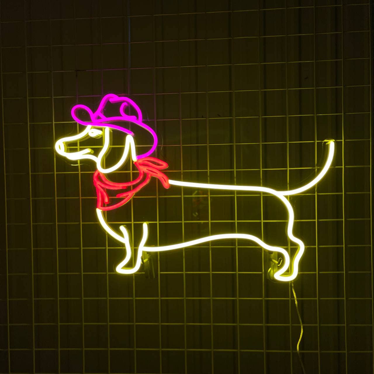 Sausage Dog Cowboy Neon Sign Pet Lover Led Light