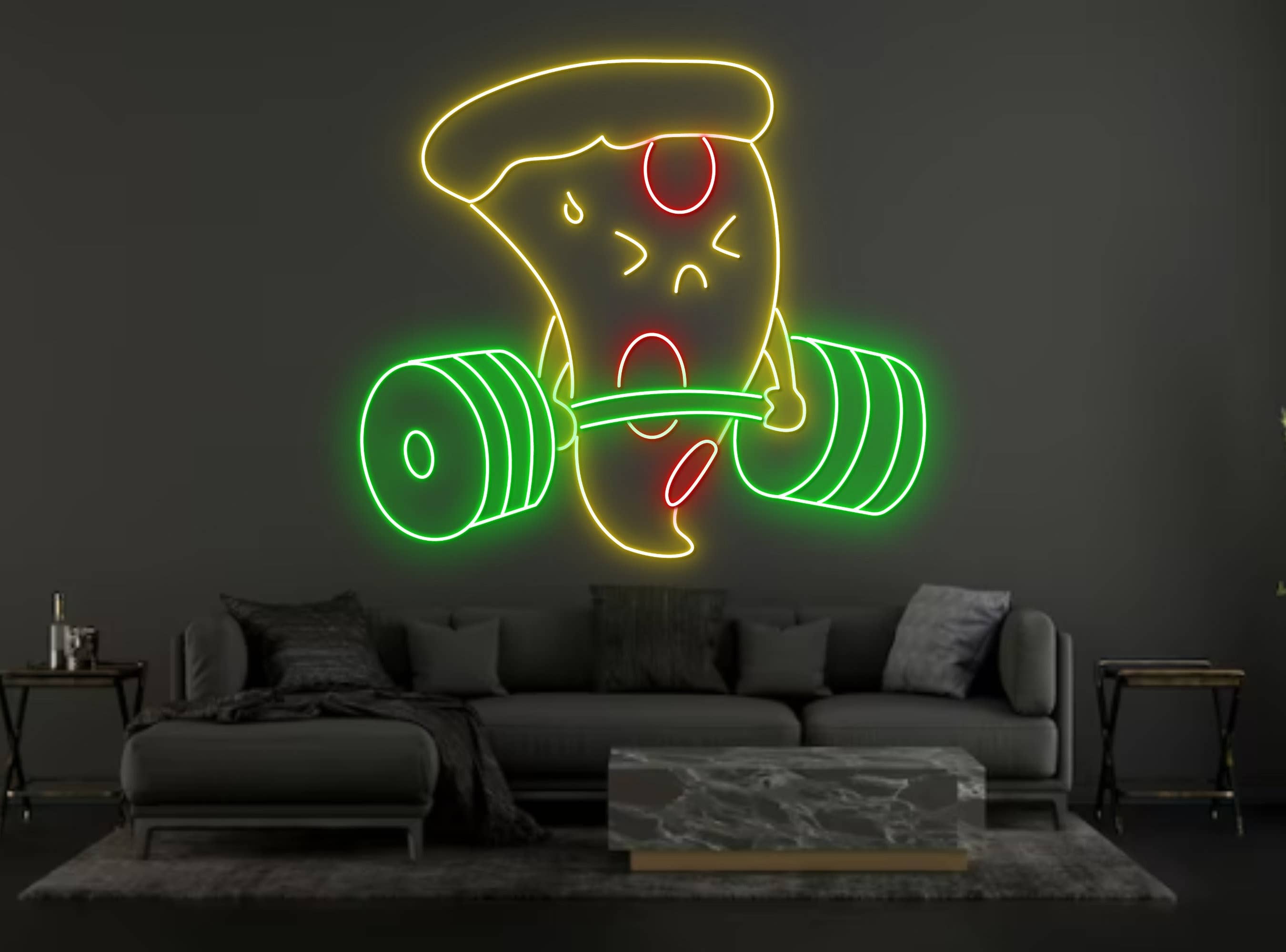 Pizza Lift The Weight Neon Sign Pizza Slice LED Sign