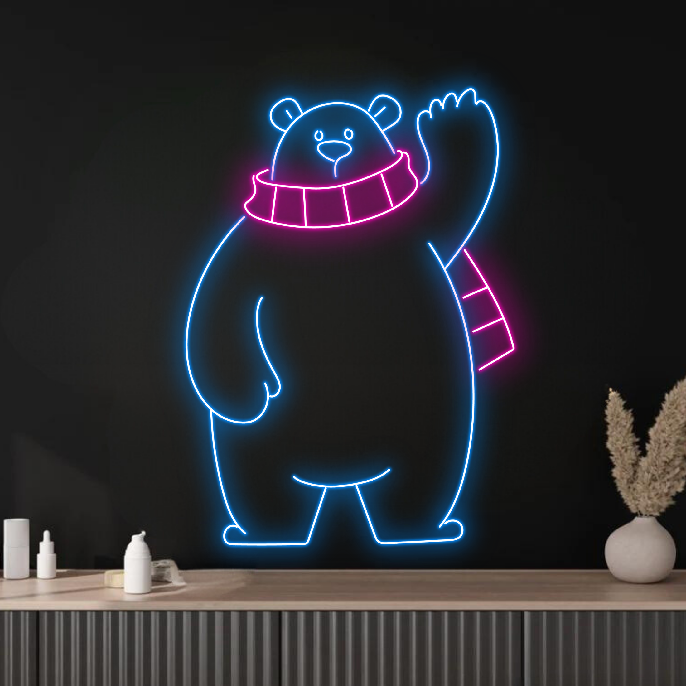 Polar Bear Neon Sign Cute Animal Art Sign