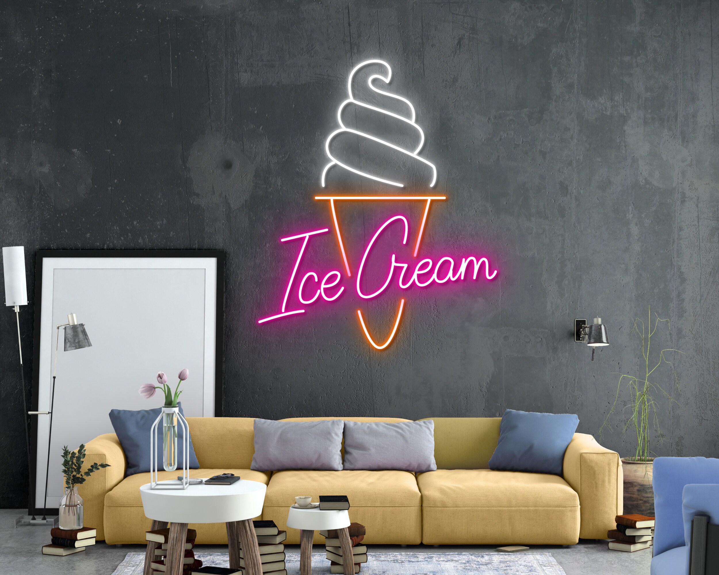 Ice Cream Neon Sign Decoration Gift Wall Art