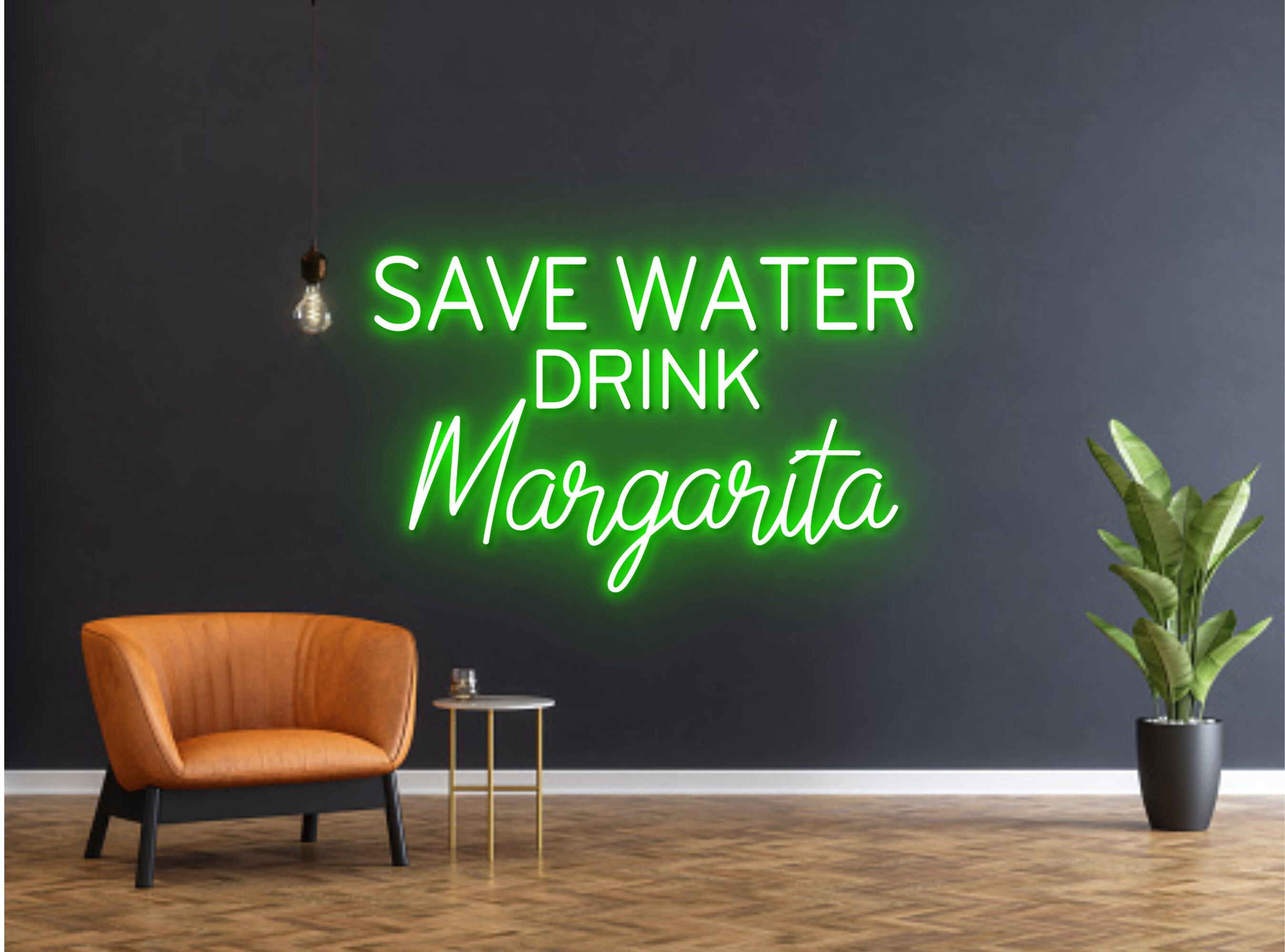 Save Water Drink Margarita Bar Pub Neon Sign