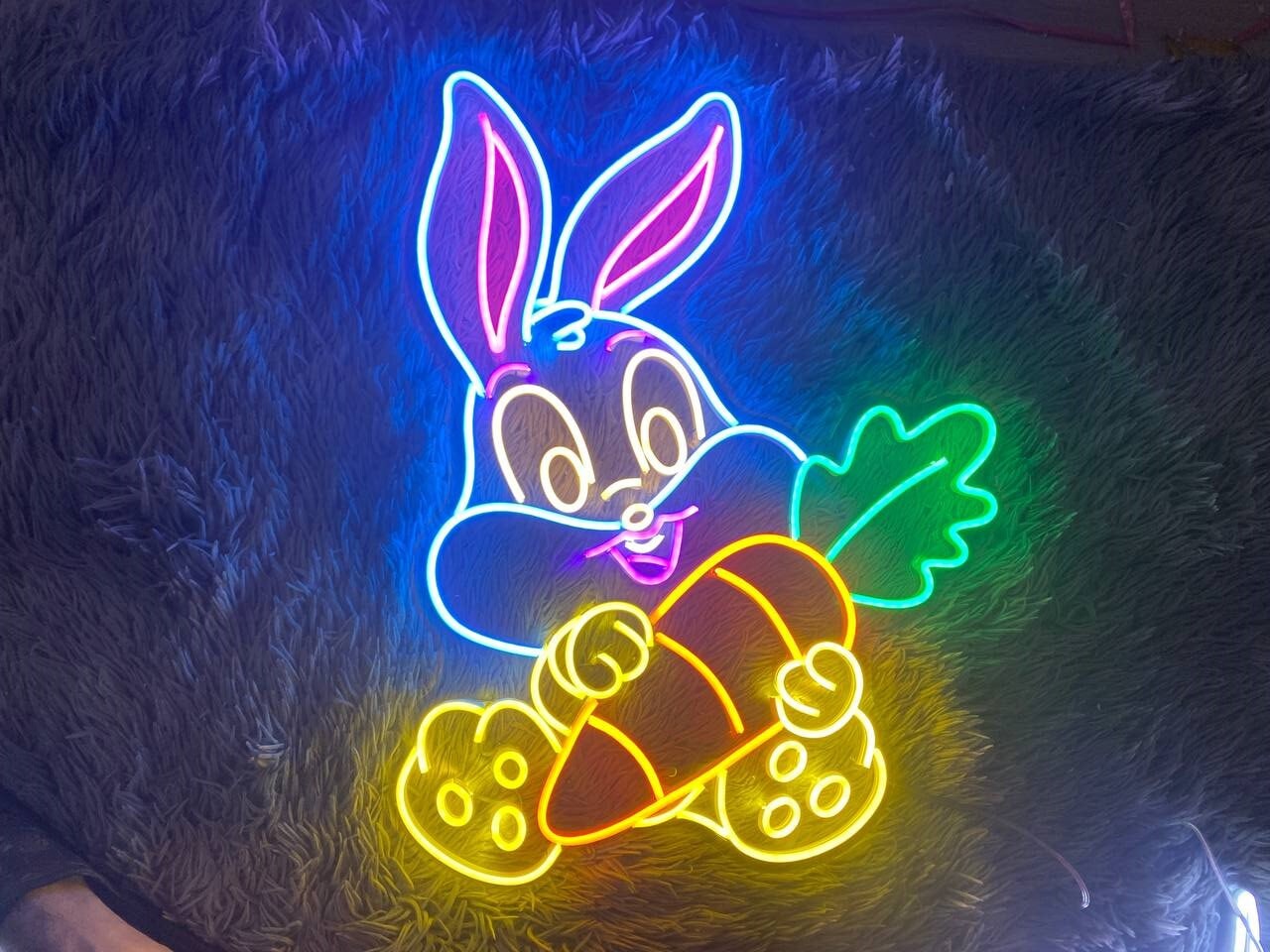 Cute Bunny Rabbit Neon Sign Light Up Wall Decoration