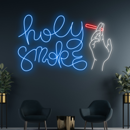 Holy Smoke Neon Sign Cigar Shop Store Signboard Decor