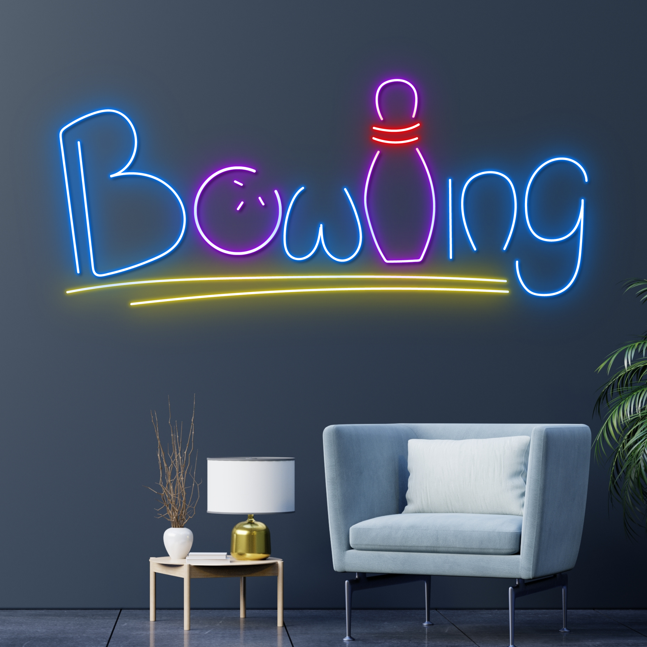 Bowling Ball Neon Sign Arcade Game Store Decor Signboard