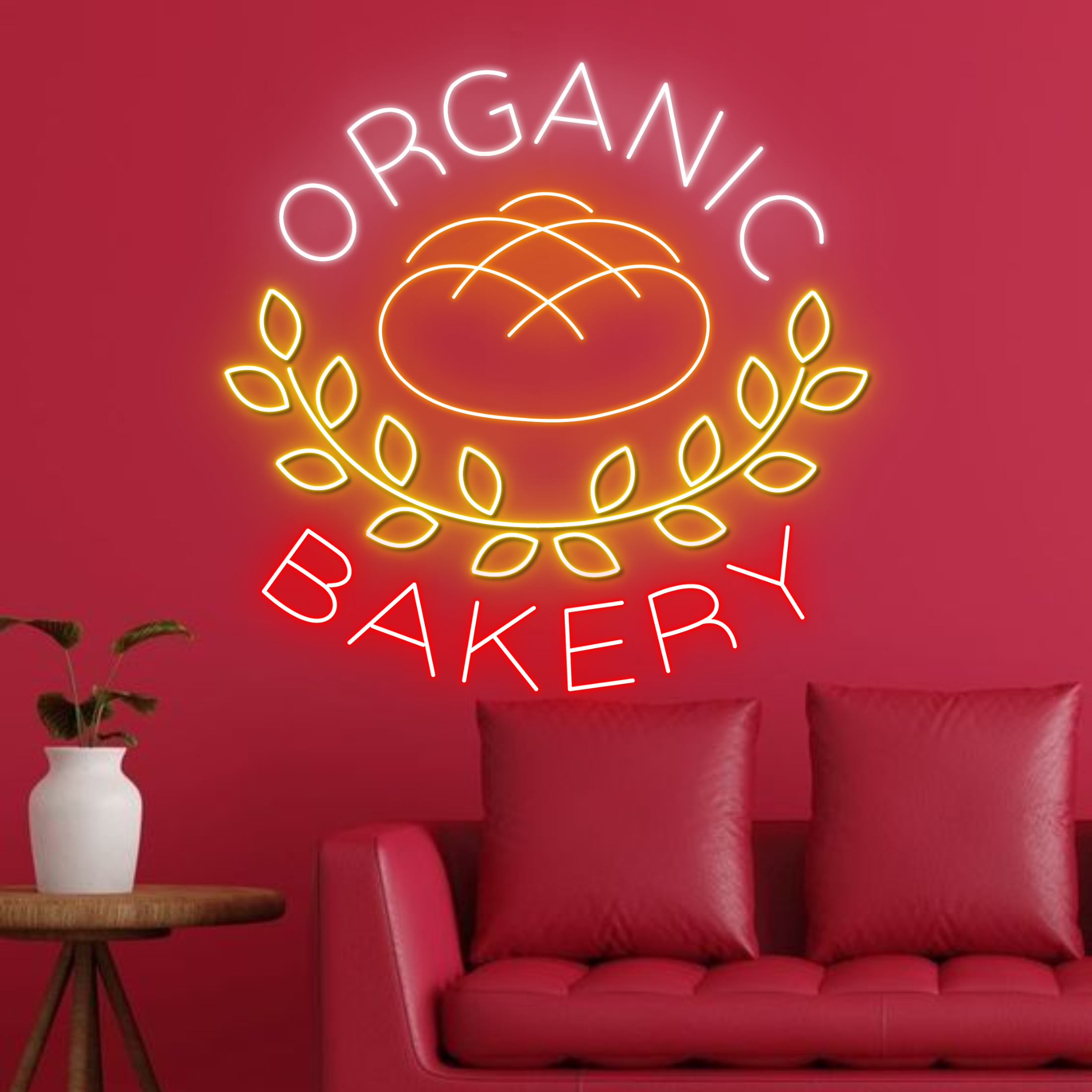 Organic Bakery Neon Sign Bakery Shop Long-lasting signboard