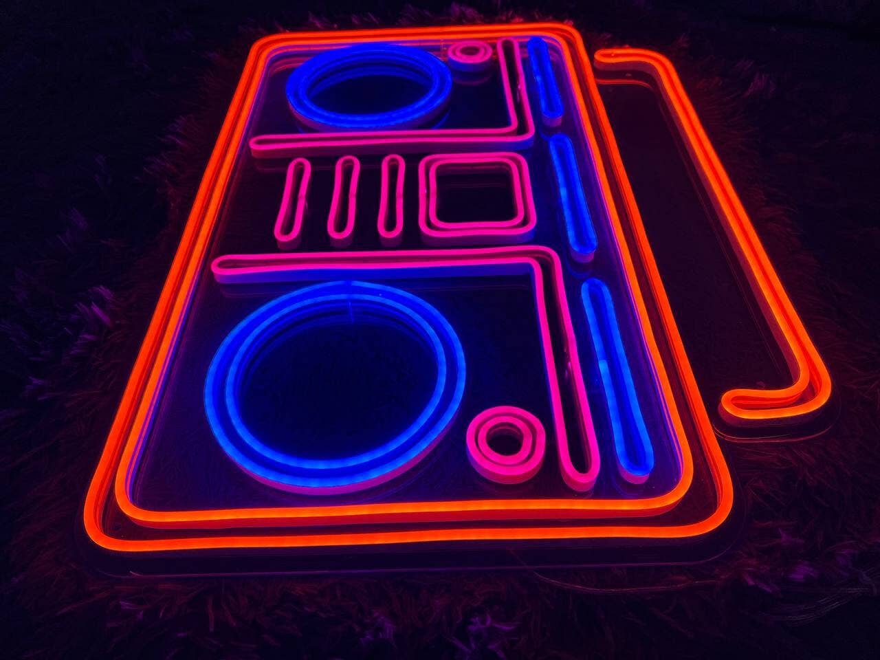 Boombox Neon Sign Retro Stereo Radio Wall Decor