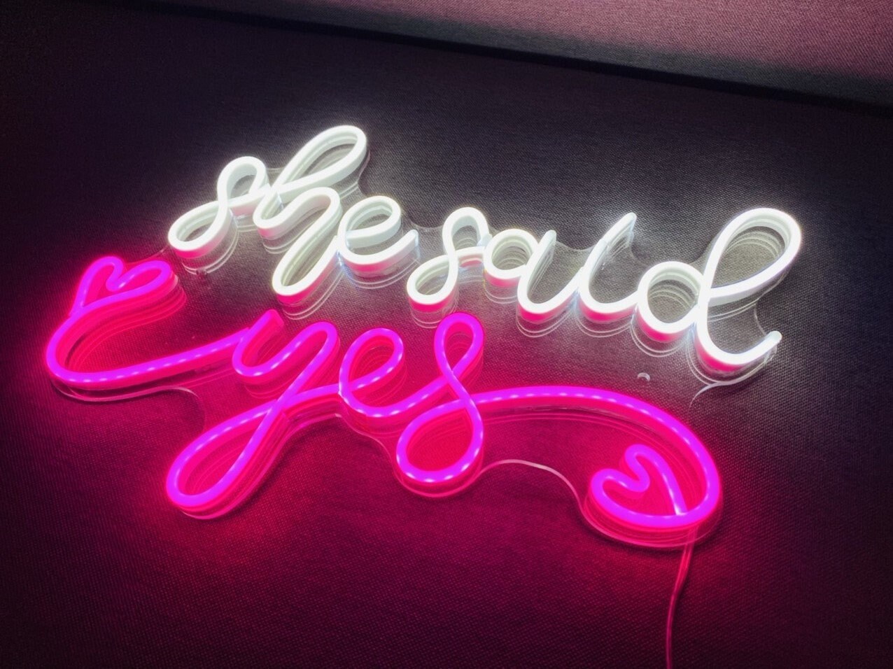 She Said Yes Neon Sign Propose Decor