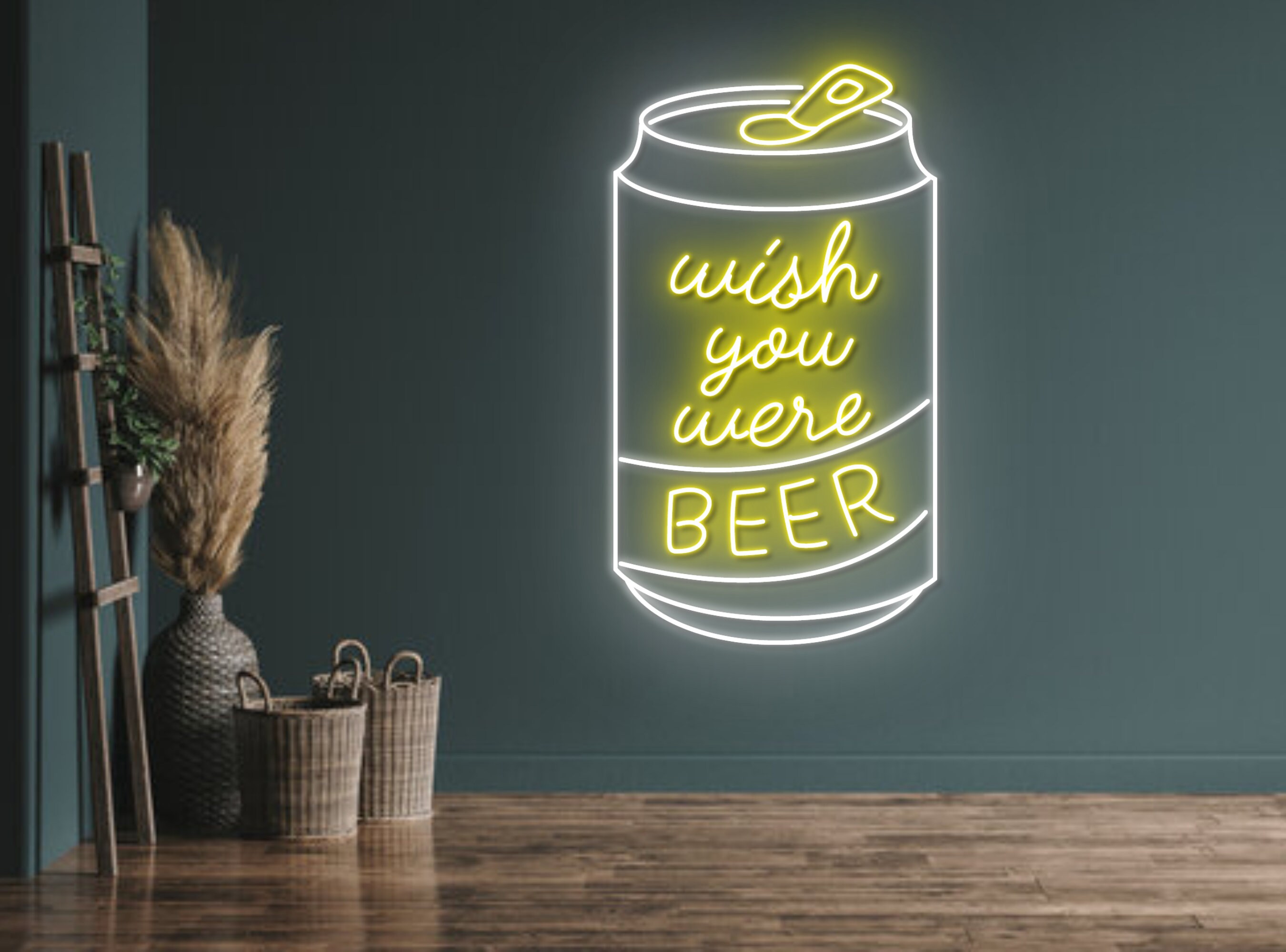Wish You Were Beer Neon Sign Beer Can Neon Sign