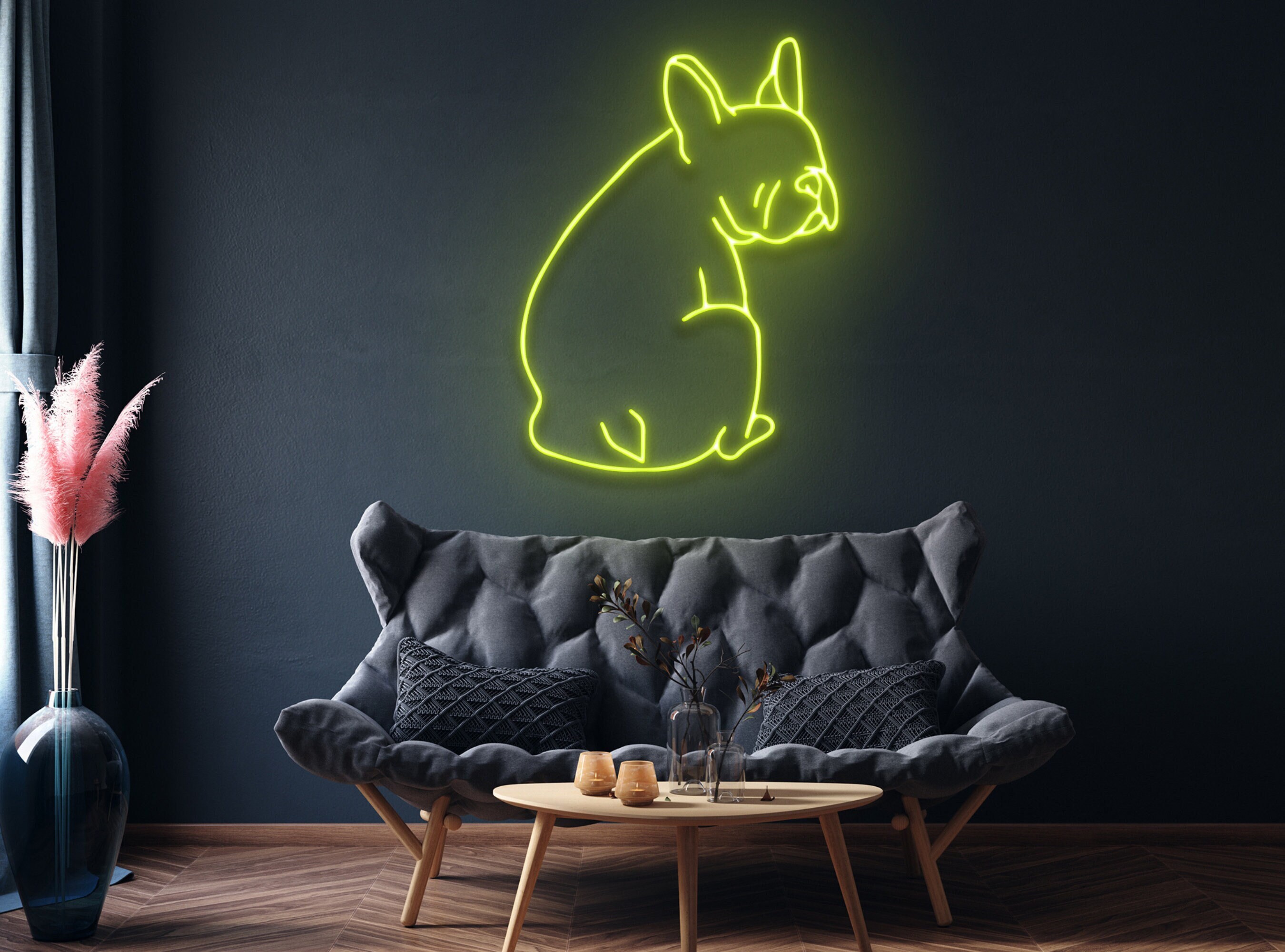 French Bulldog Back Neon Sign Pet Room Wall Decoration