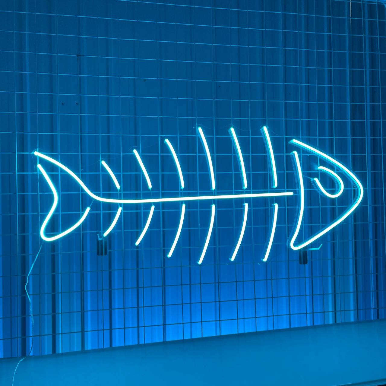 Fish Bone Neon Sign Animal Long-lasting Wall Art Decor