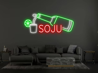 SoJu Bottle Neon Sign Korea Restaurant Wall Decor