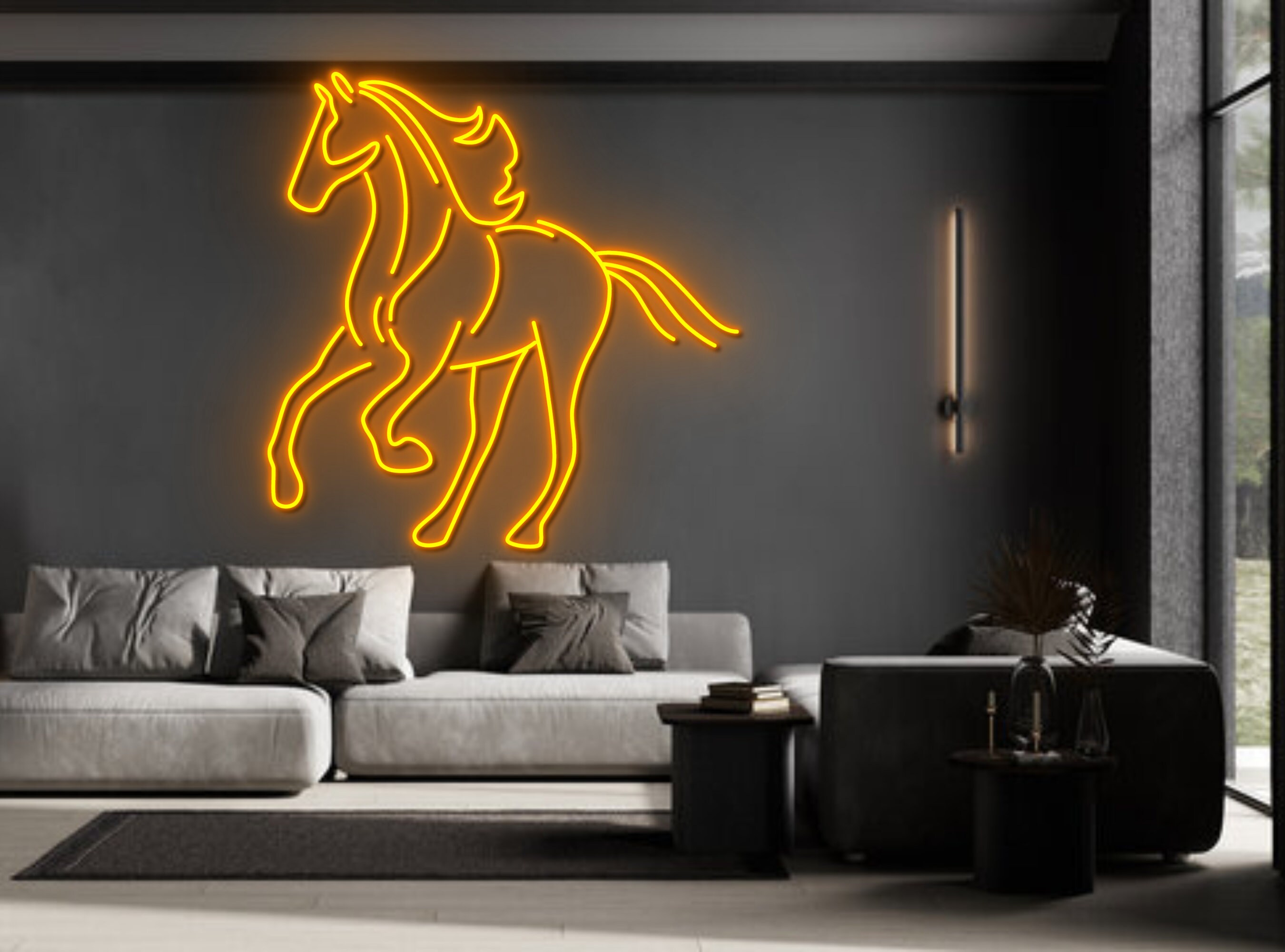 Horse Running Neon Sign