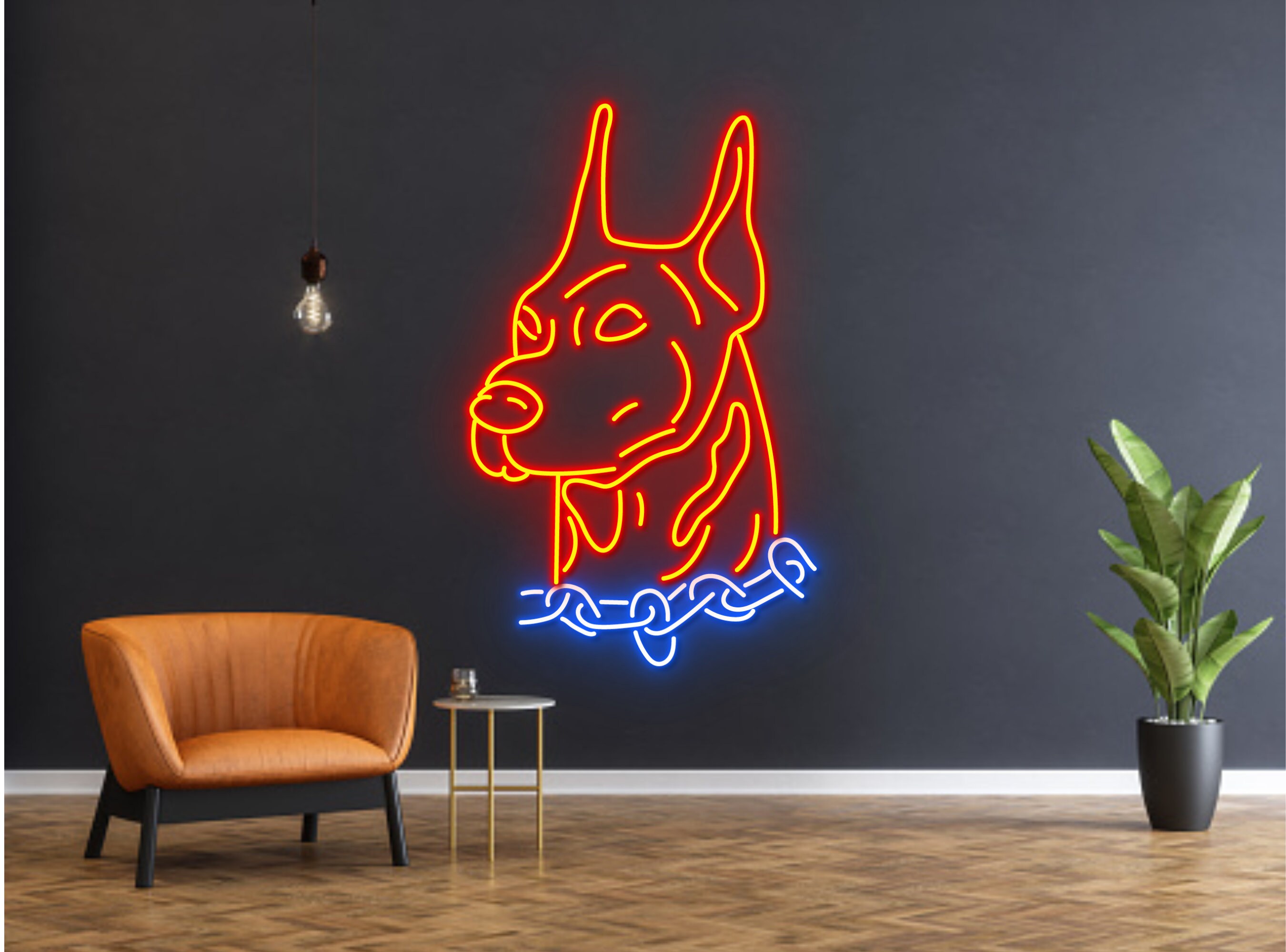 Doberman Dog Neon Sign