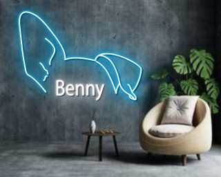 Custom Ear Dog Name Neon Sign
