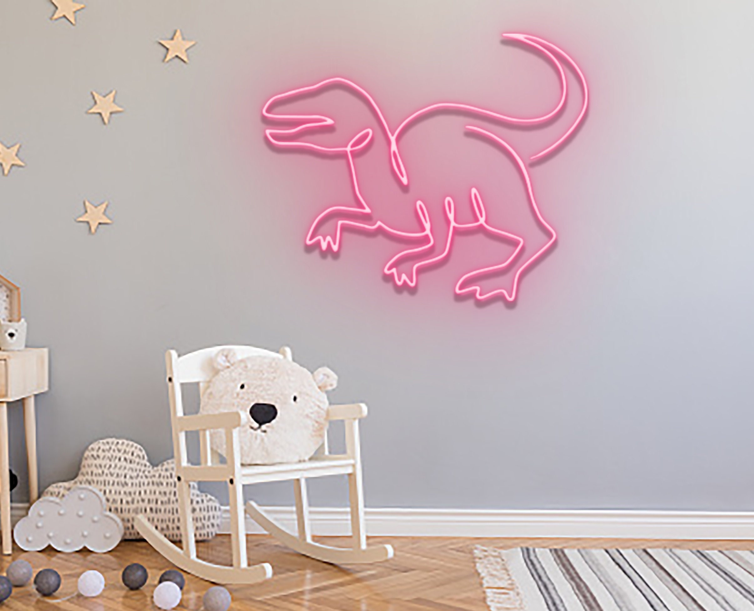 Dinosaur Neon Sign Wall Art Decor Gift