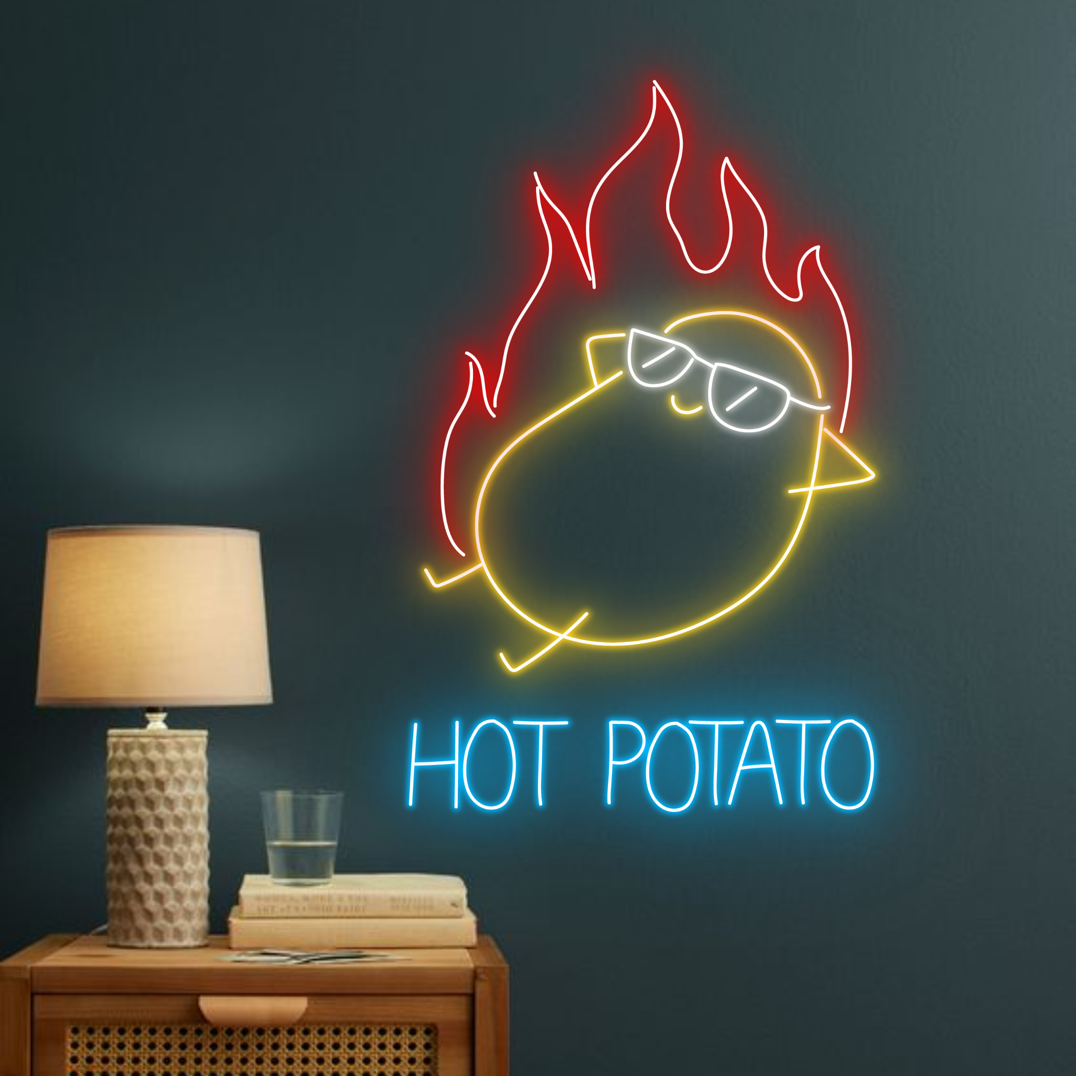 Hot Potato Neon Sign Restaurant Wall Decor