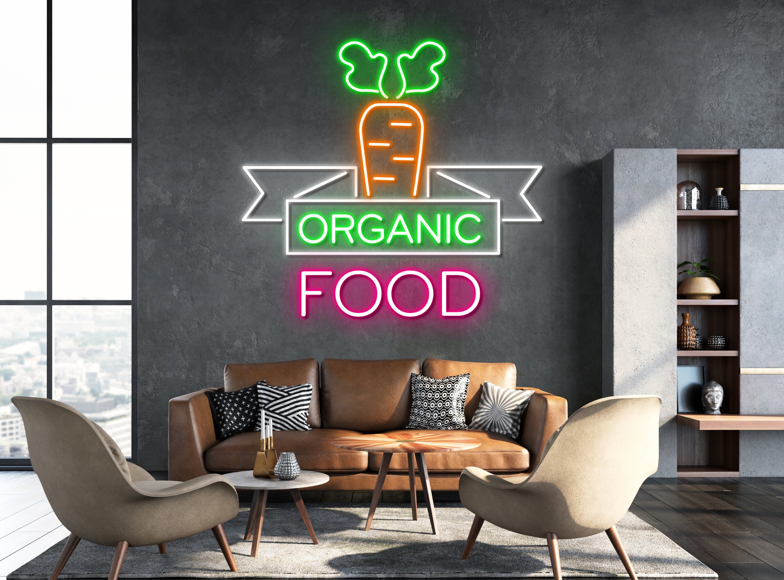 Carrot Organic Food Neon Sign