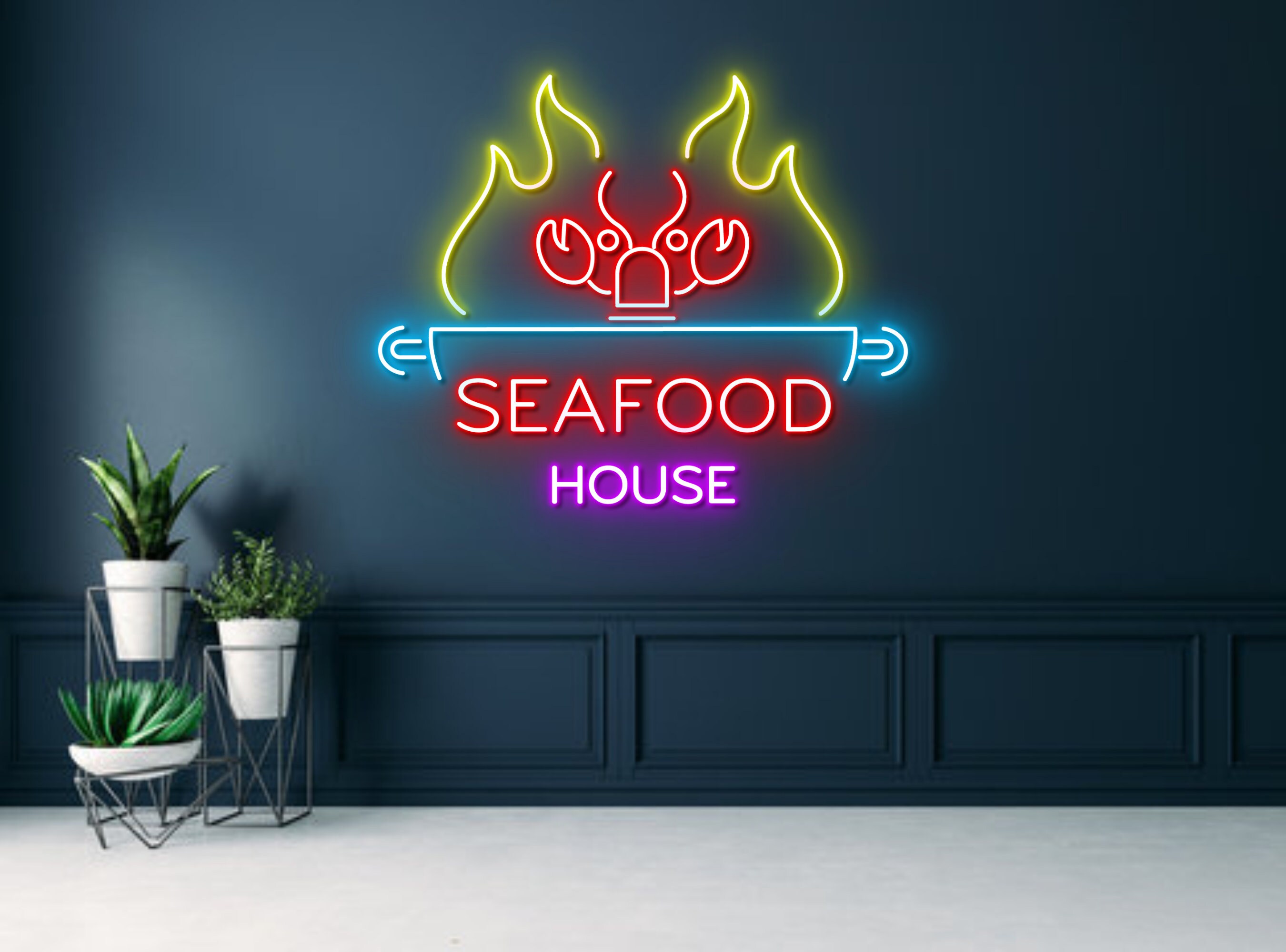 Seafood House Restaurant Neon Sign Decoration Sign