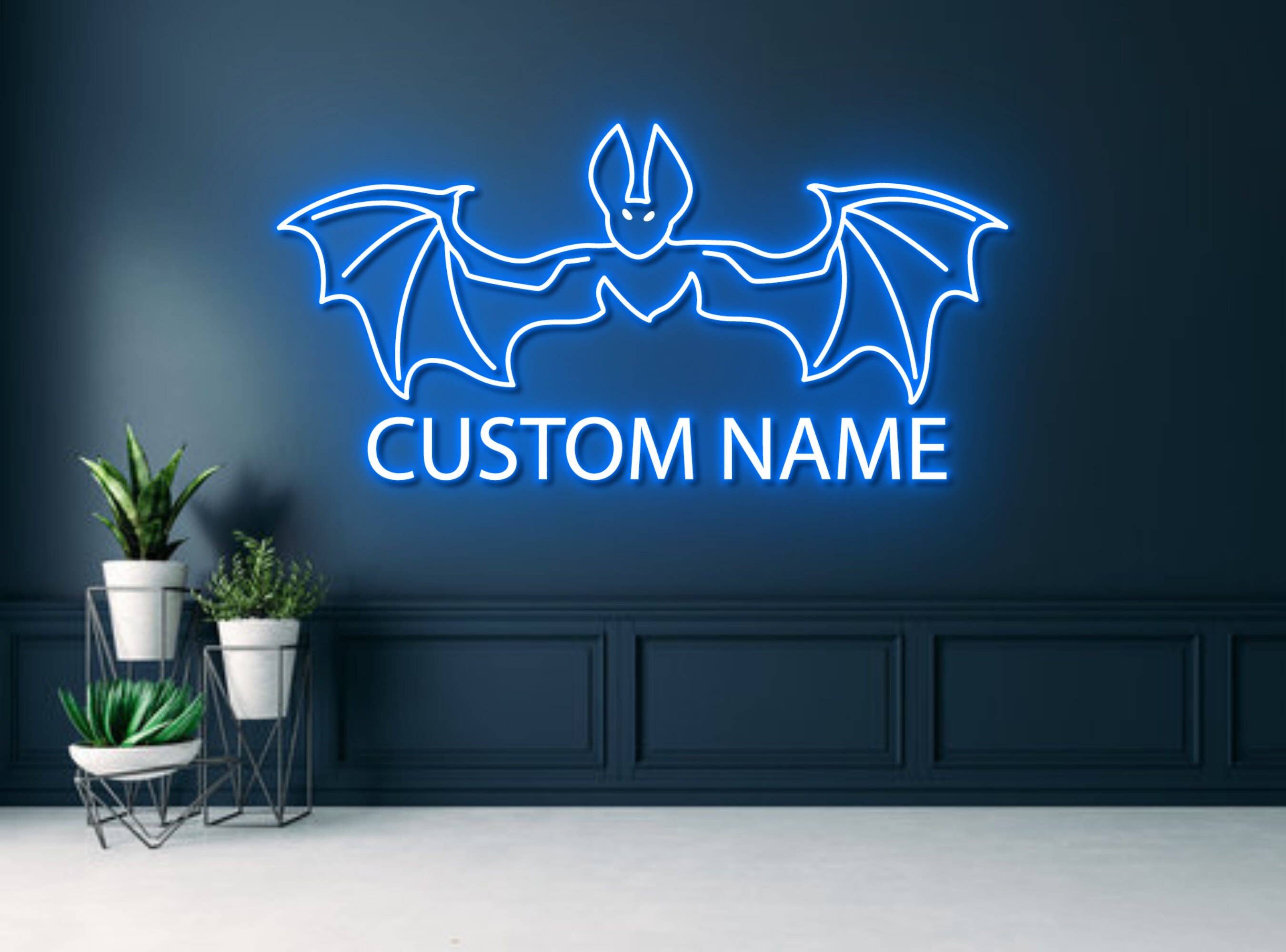 Personalize Bat Bird Neon Sign Halloween Party Wall Decor