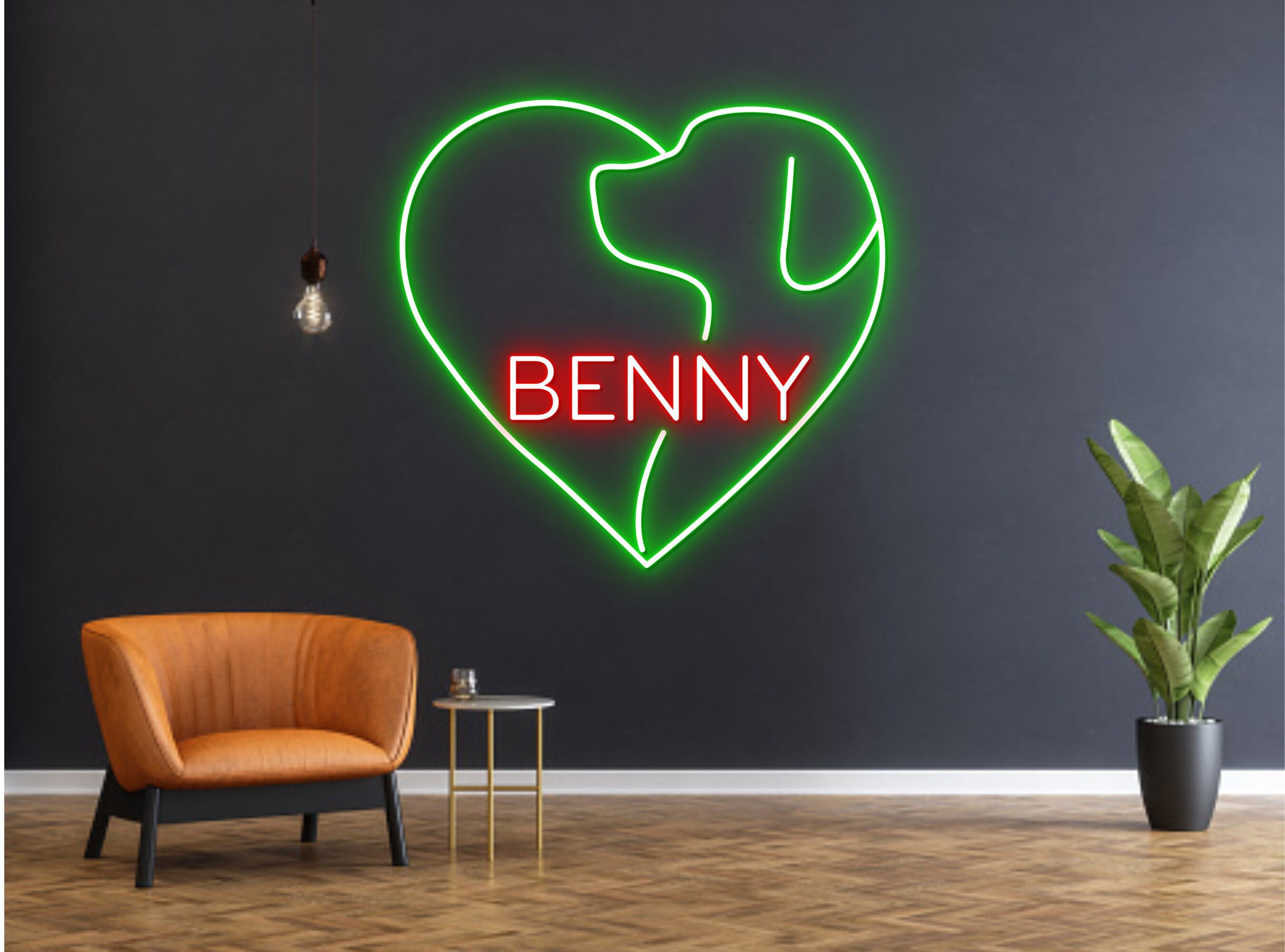 Custom Name Dog Love Neon Sign