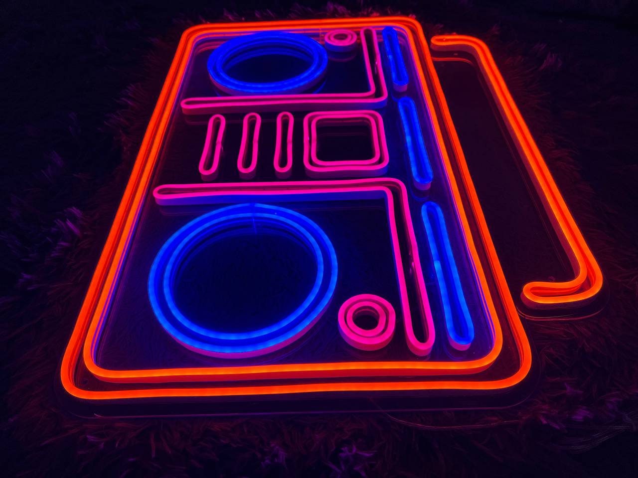 Boombox Neon Sign Retro Stereo Radio Recorder Wall Decor