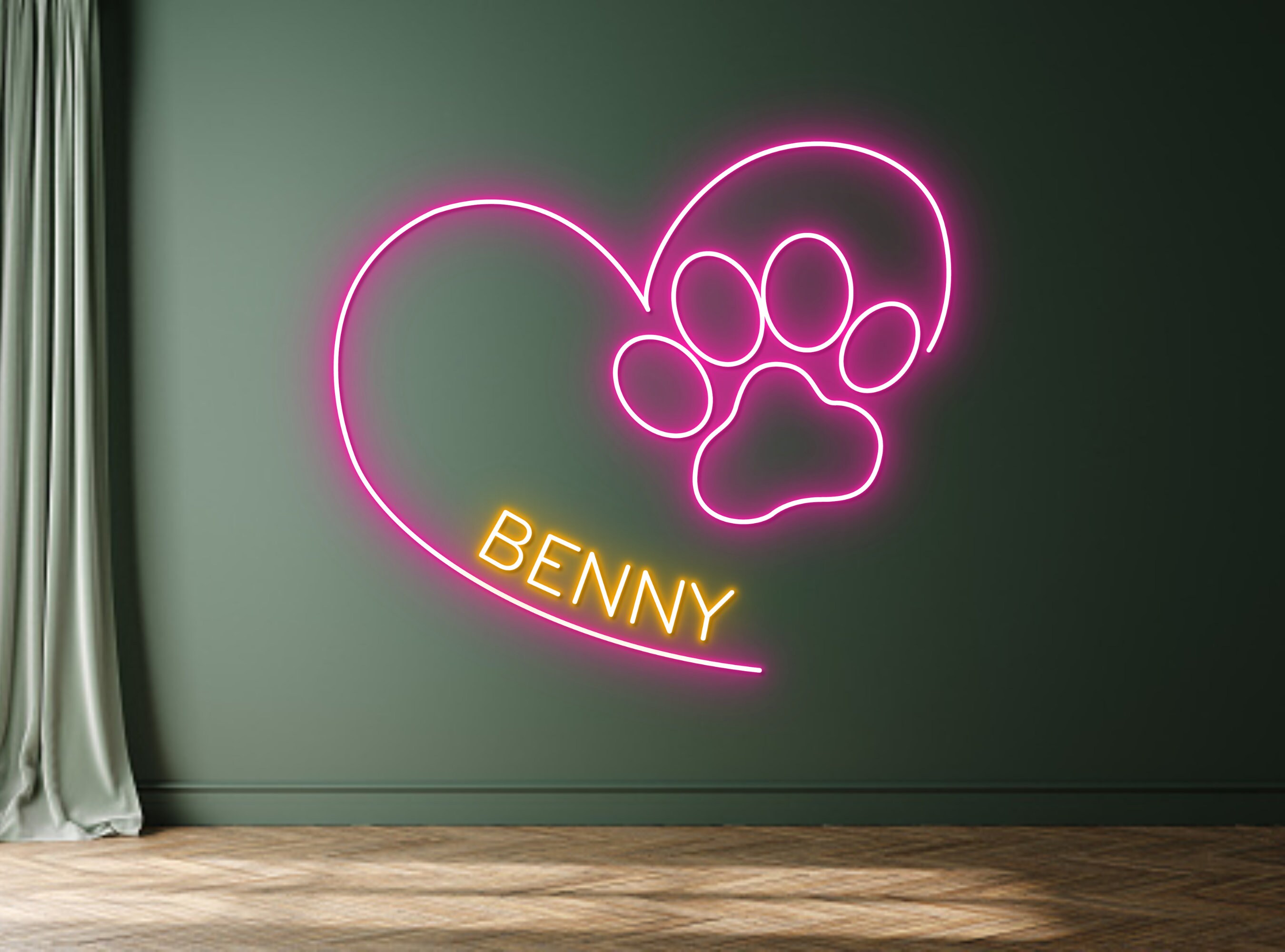 Custom Dog Paw Name Neon Sign Decor sign