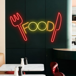 Food Neon Sign Fast Food Store Long-lasting Signboard Decor