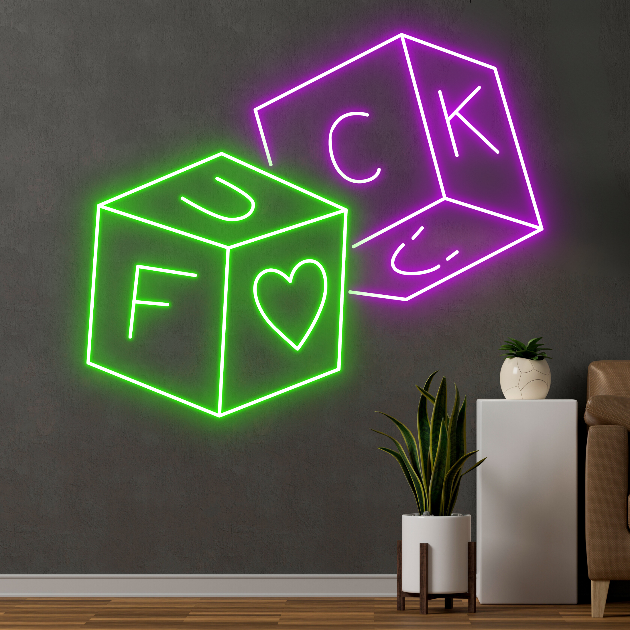 Fuck Dice Neon Signs Neon Sign For Bedroom Wall Decor