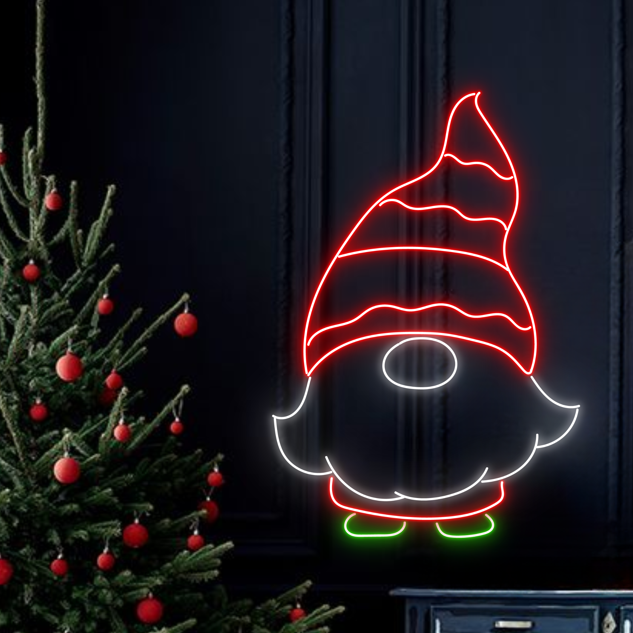 Elf Santa Neon Sign Christmas Long-lasting Light Decor