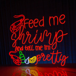 Feed Me Shrimp and Tell Me I'm Pretty Neon Sign Wall Decor