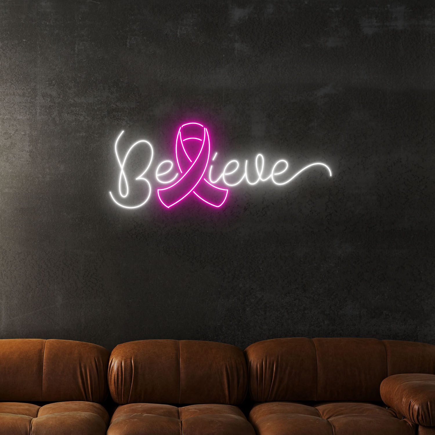 Belive Breast Cancer Awareness Neon Sign Wall Decor