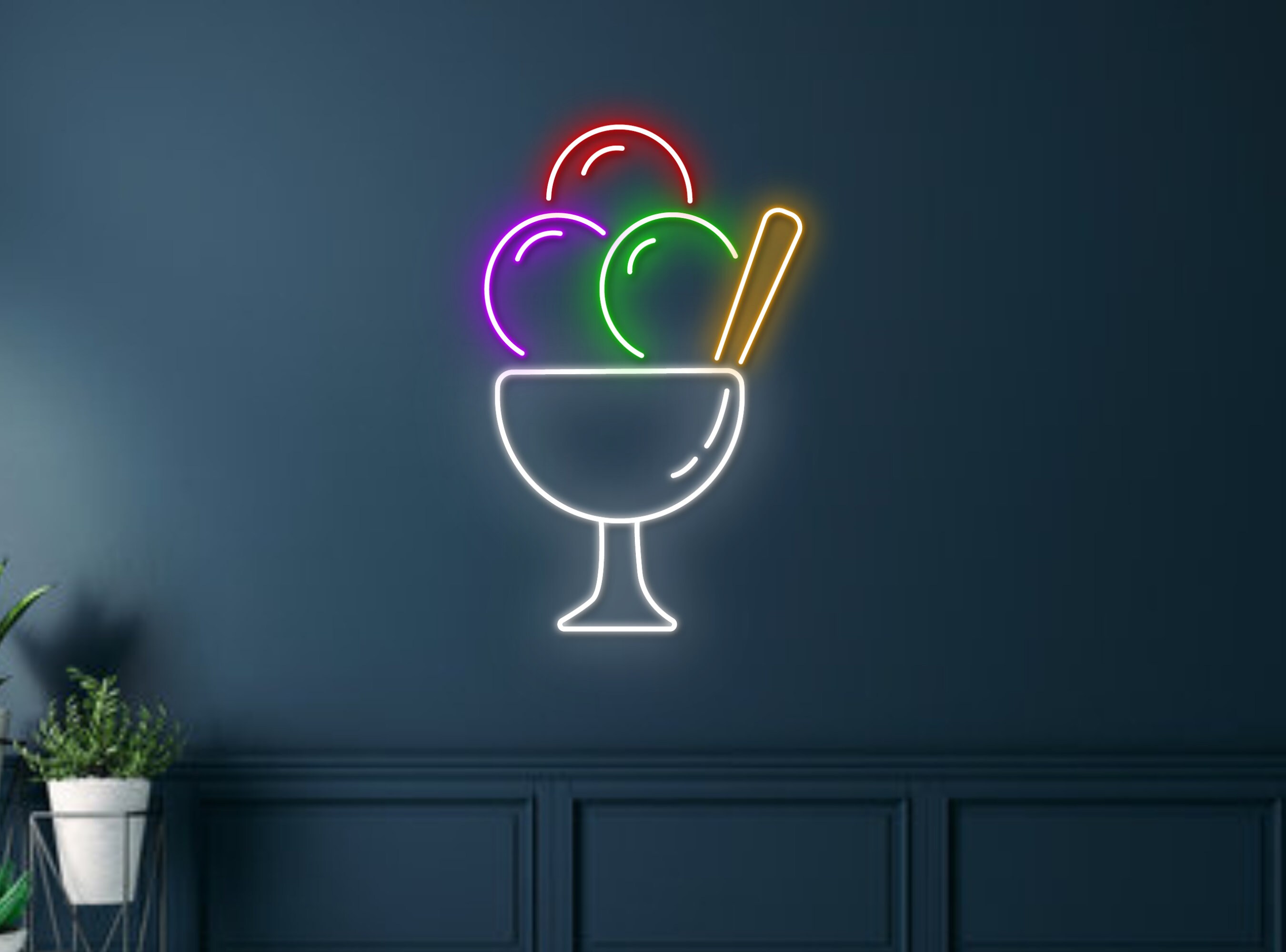 Ice Cream Neon Sign Decor sign