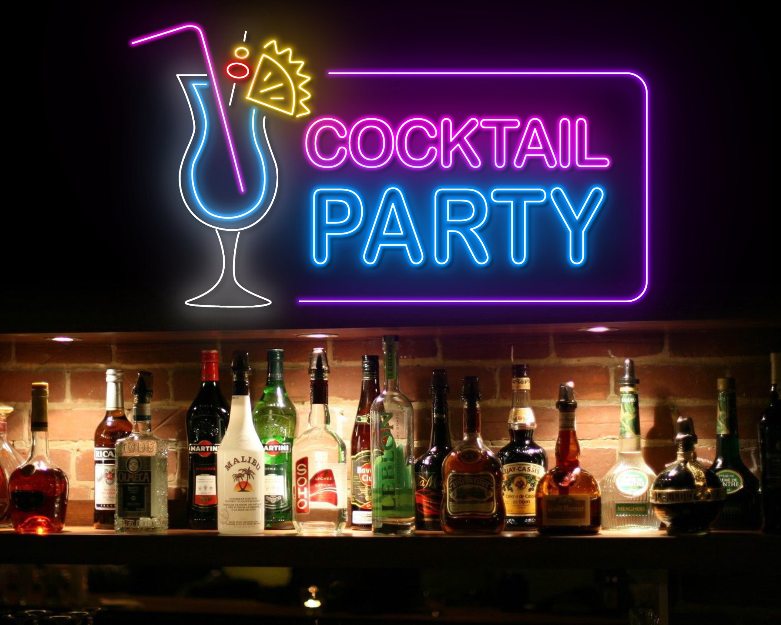 Cocktails Party Bar Pub Neon Signs Decor Gift