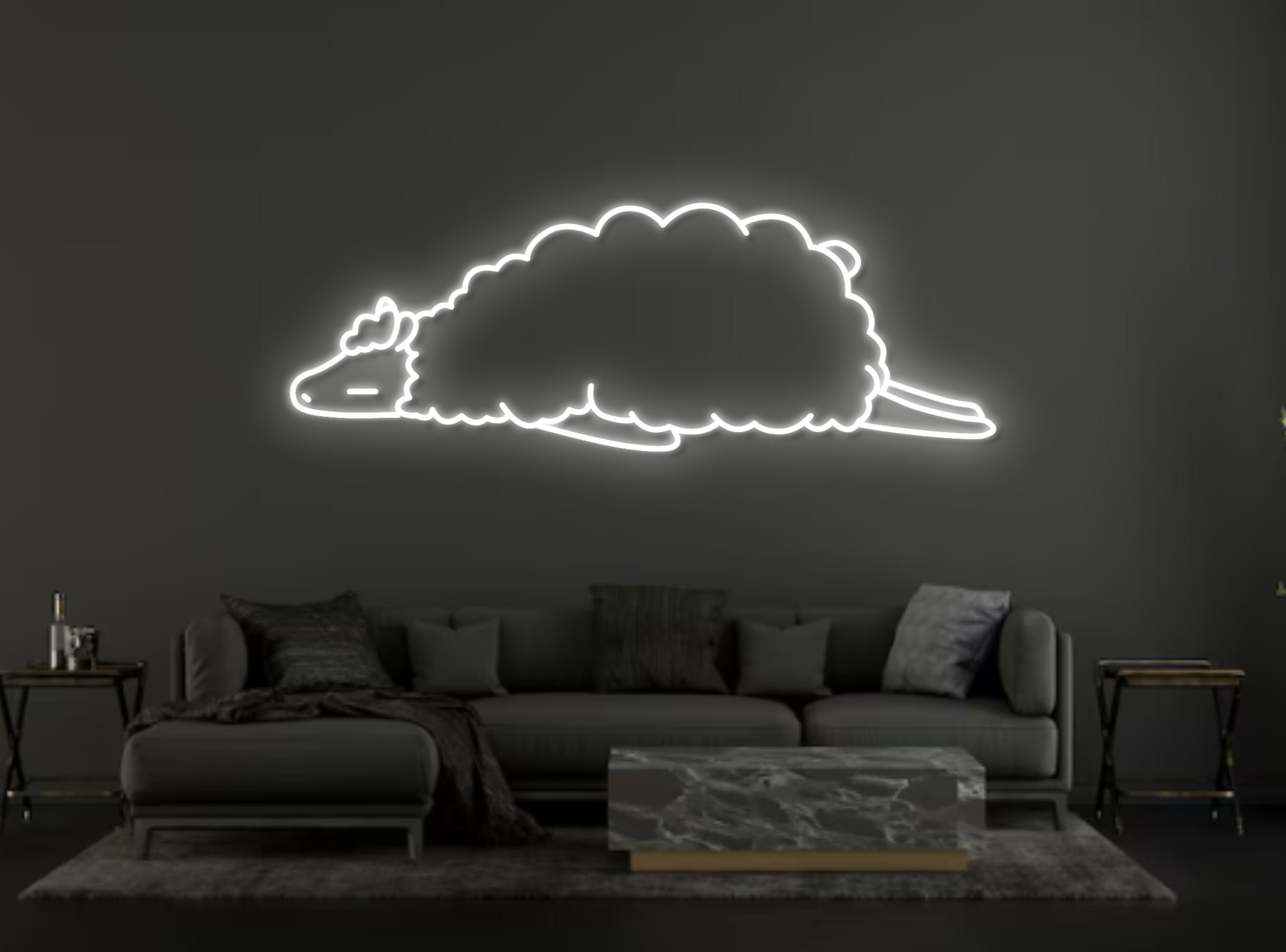 Lazy Sheep Lying Neon Sign Bedroom Decor