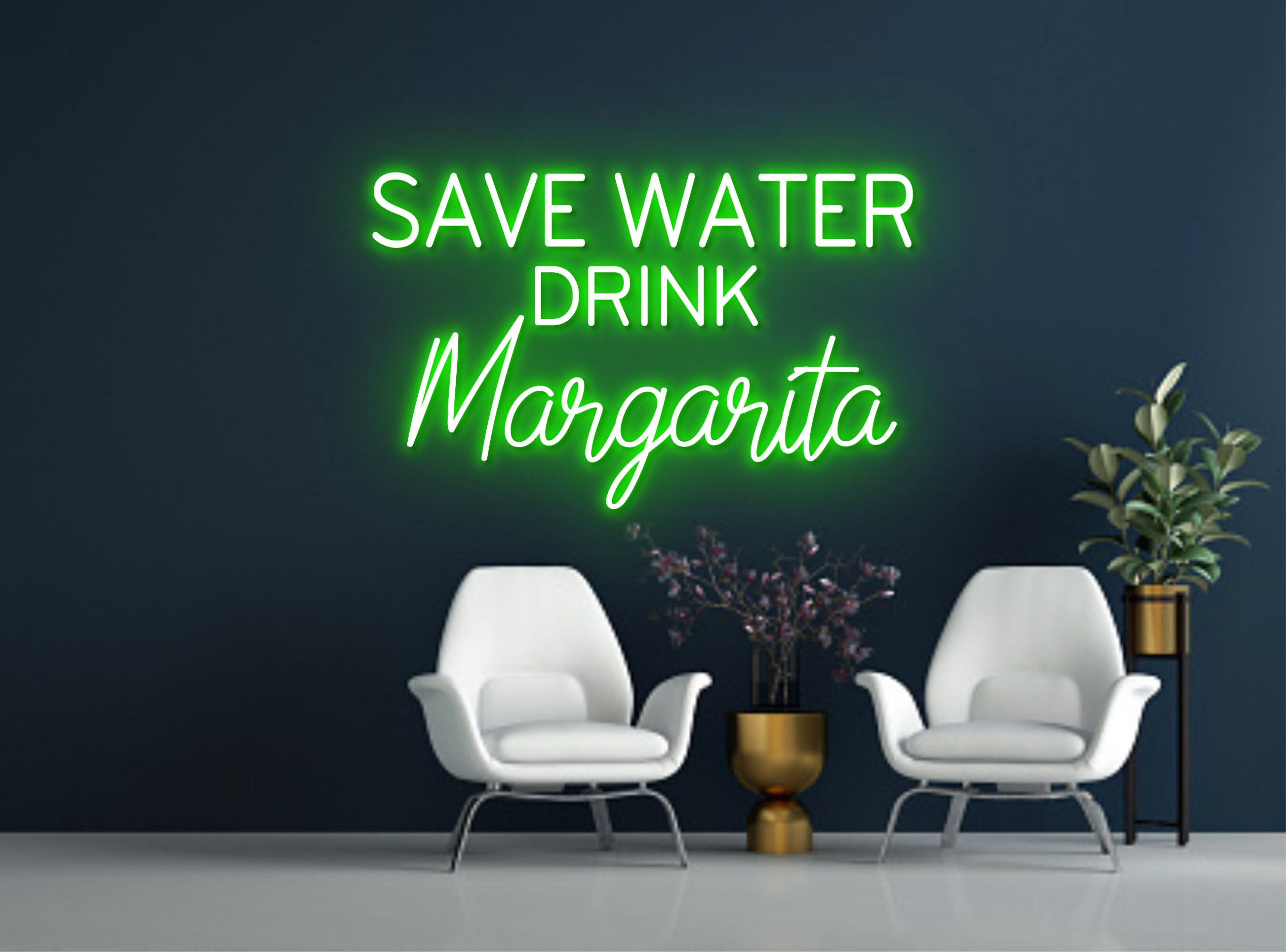 Save Water Drink Margarita Bar Pub Neon Sign