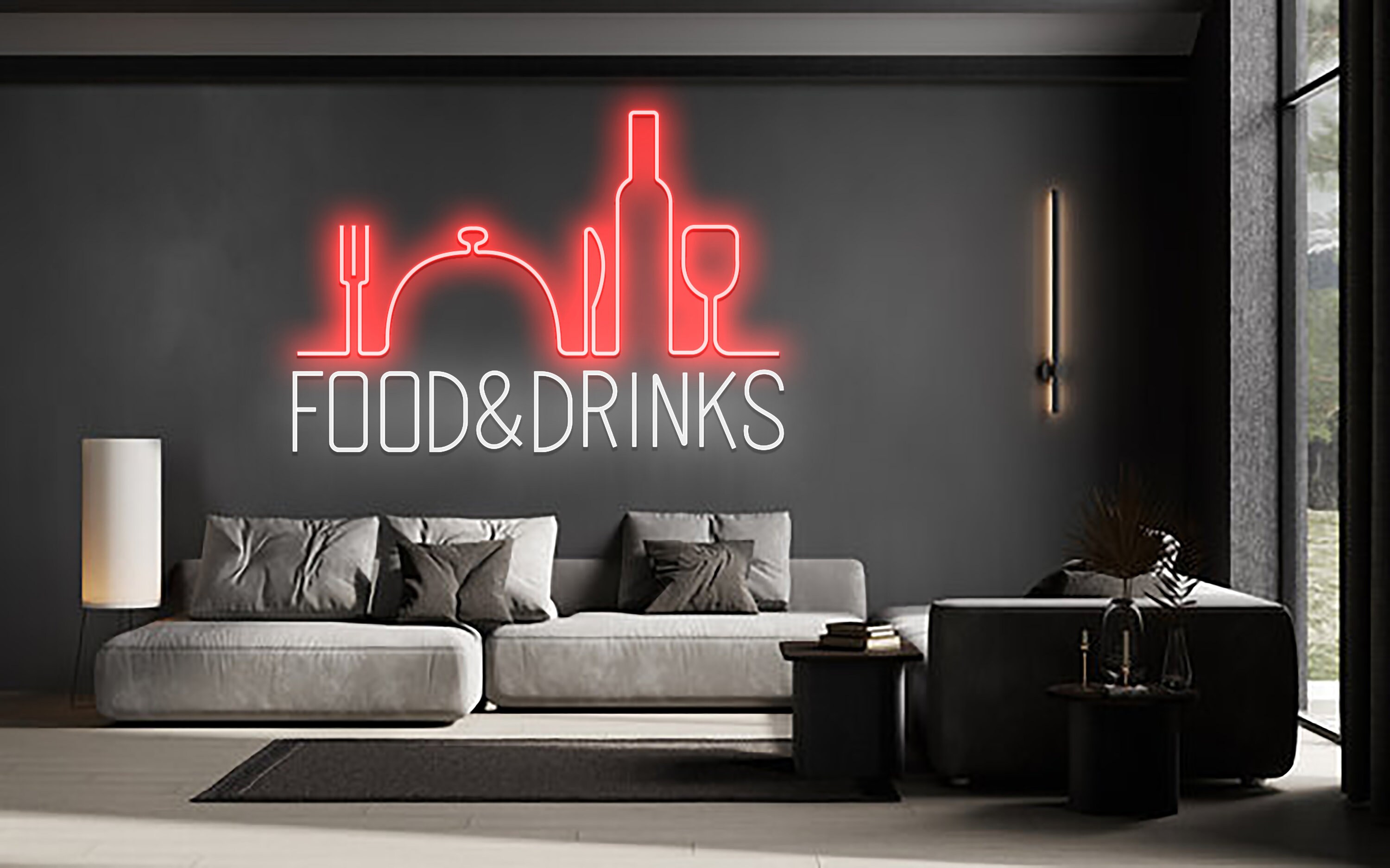 Food And Drinks Neon Sign Kitchen Room Decor