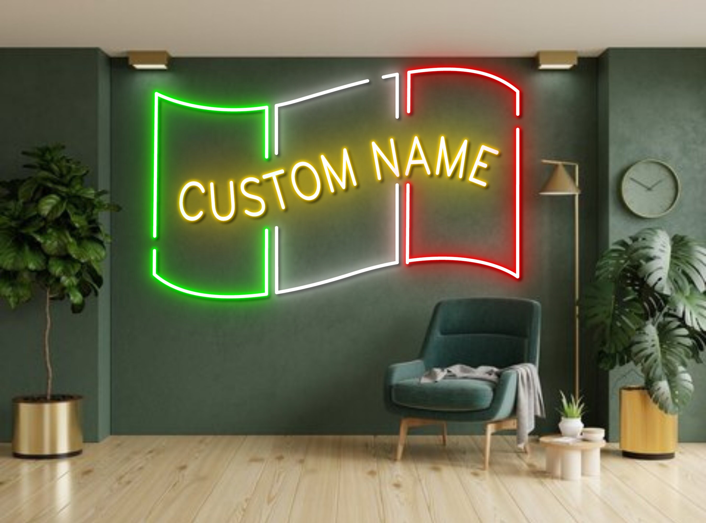 Custom Name Mexico Flag Neon Sign