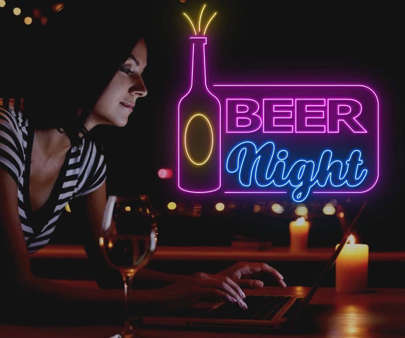Beer Night Bars Restaurant Neon Sign Decor