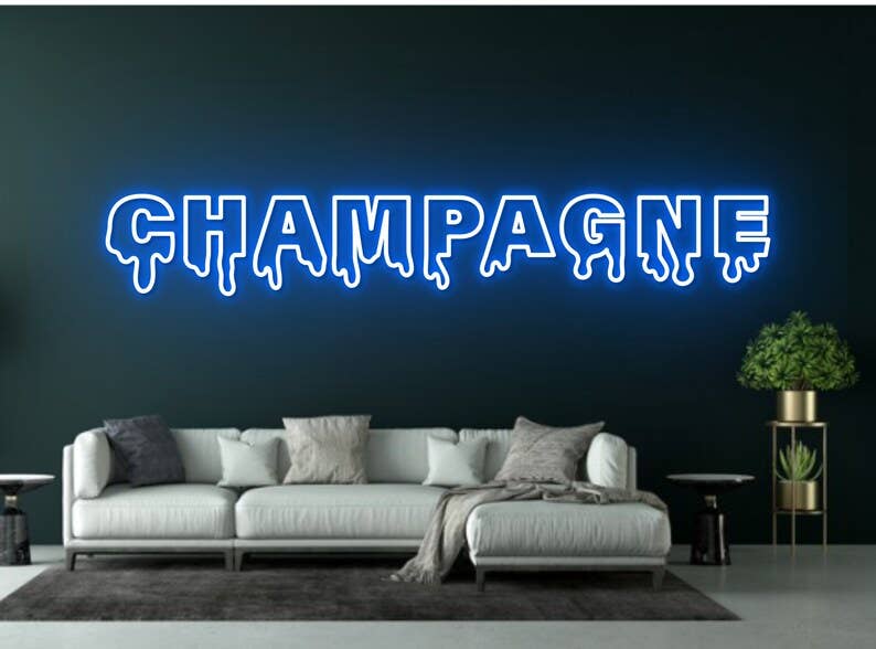 Champagne Neon Sign Champagne Bar Wall Led Lights Decor