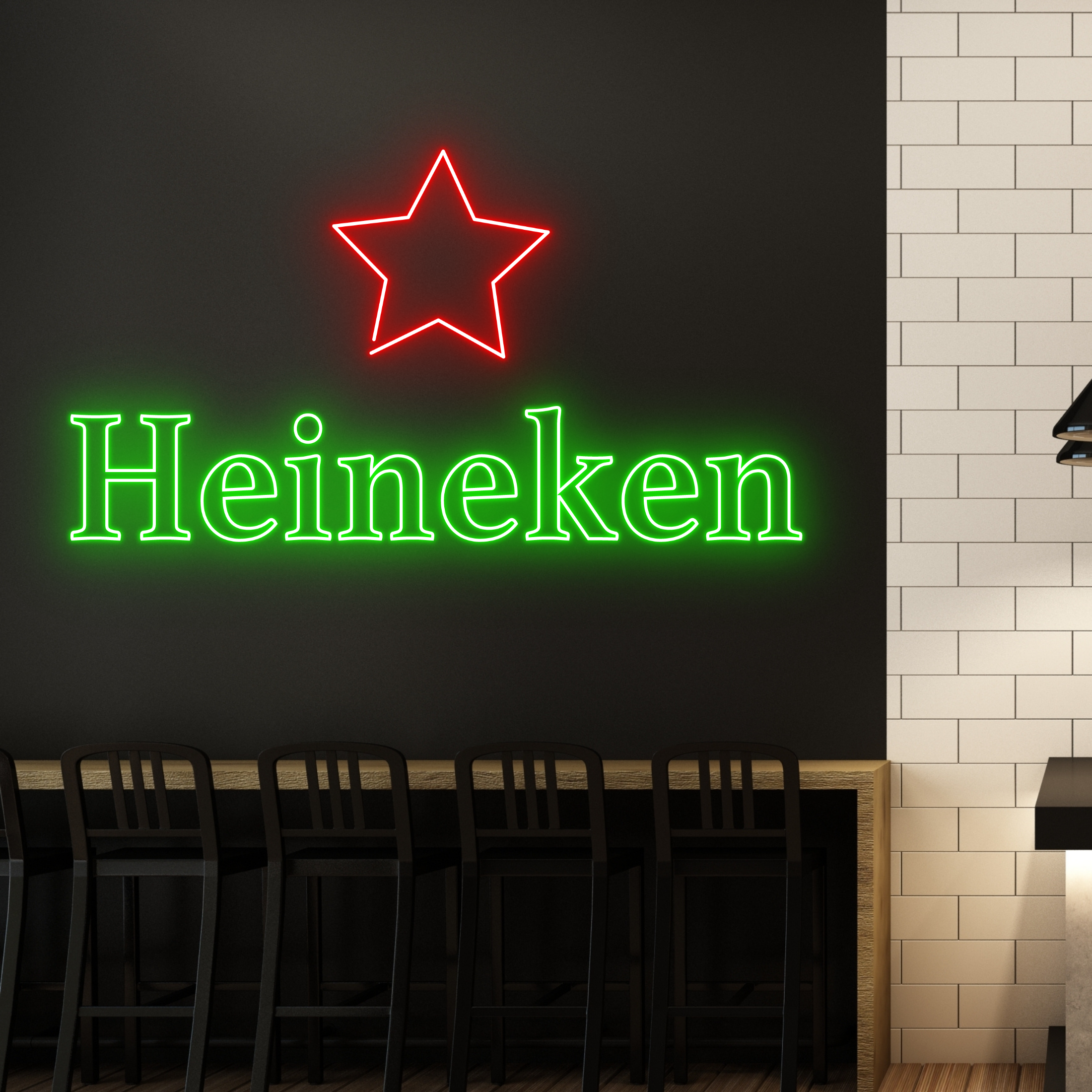 Heineken Beer Neon Signs Bar Pub Long-lasting Decor