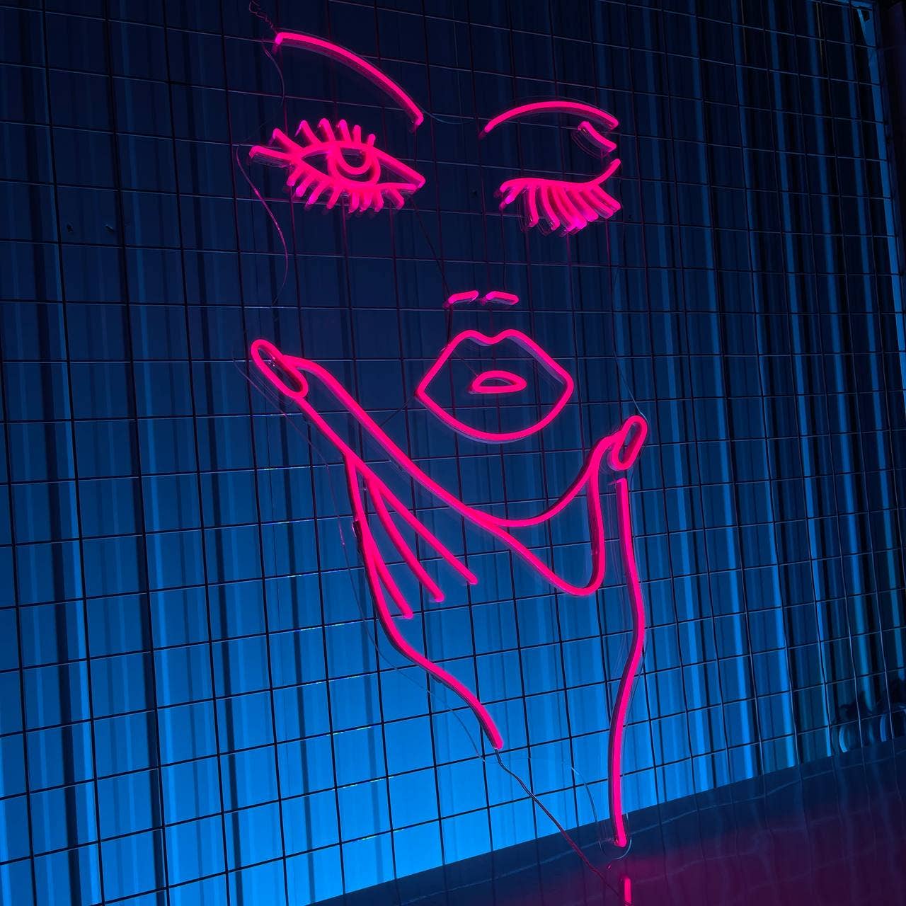 Girl Art Face Neon Sign Boutique Spa Beauty Wall Art Decor