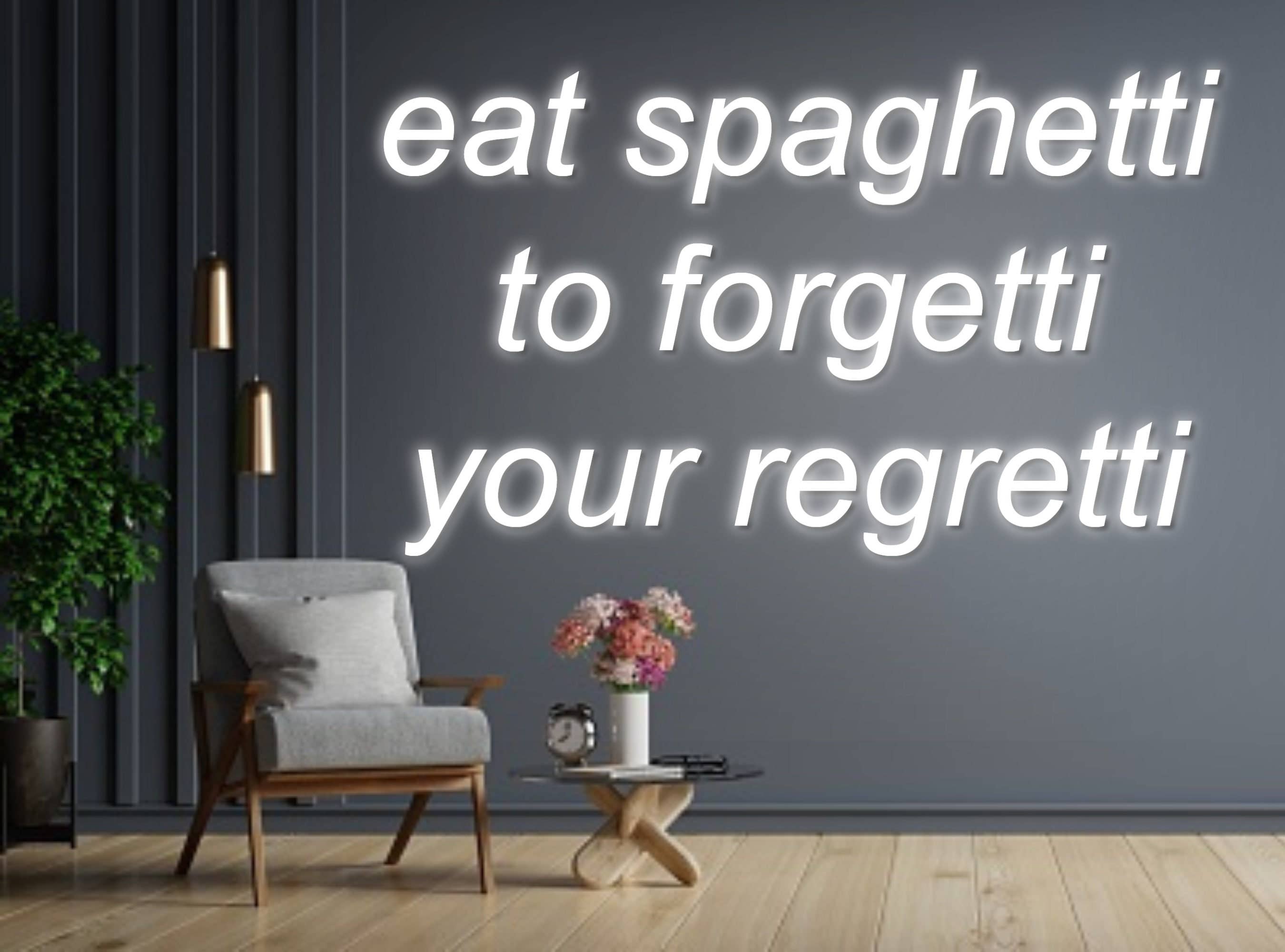 Eat Spaghetti Neon Sign Spaghetti Restaurant Wall Decor